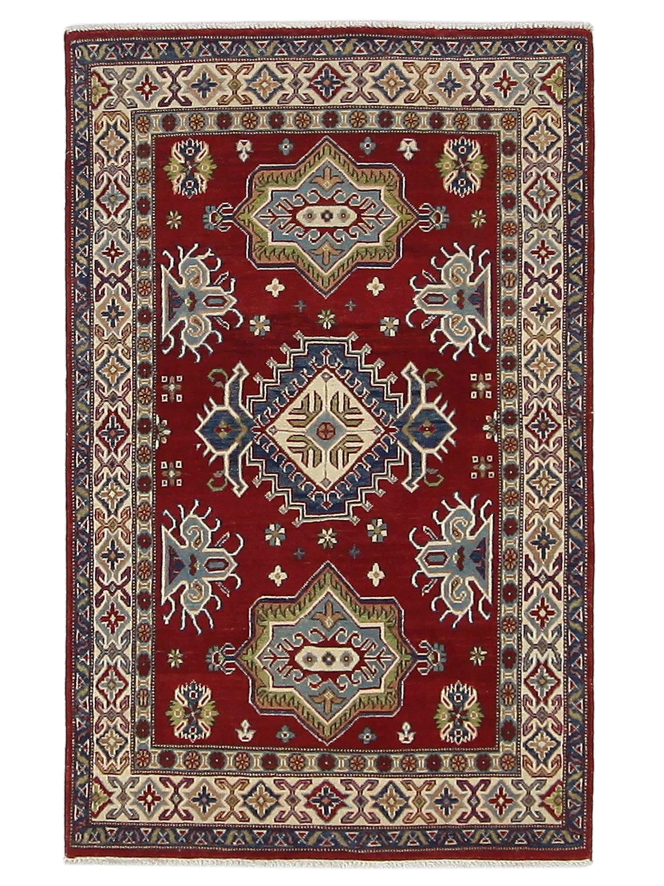 Kazak Hand Knotted Red 4x6