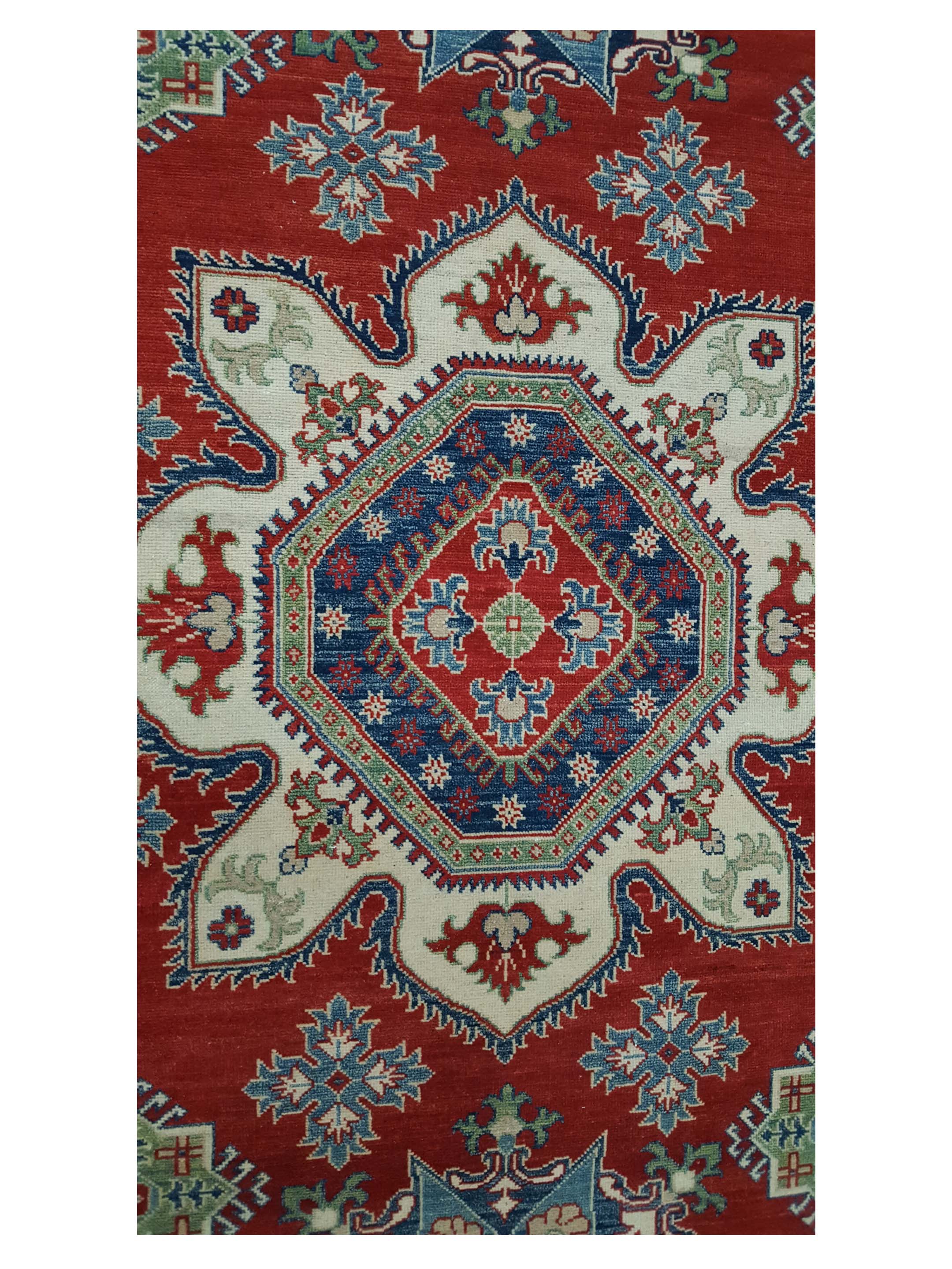 Kazak Hand Knotted Red 9x12 - Image 5 of 6