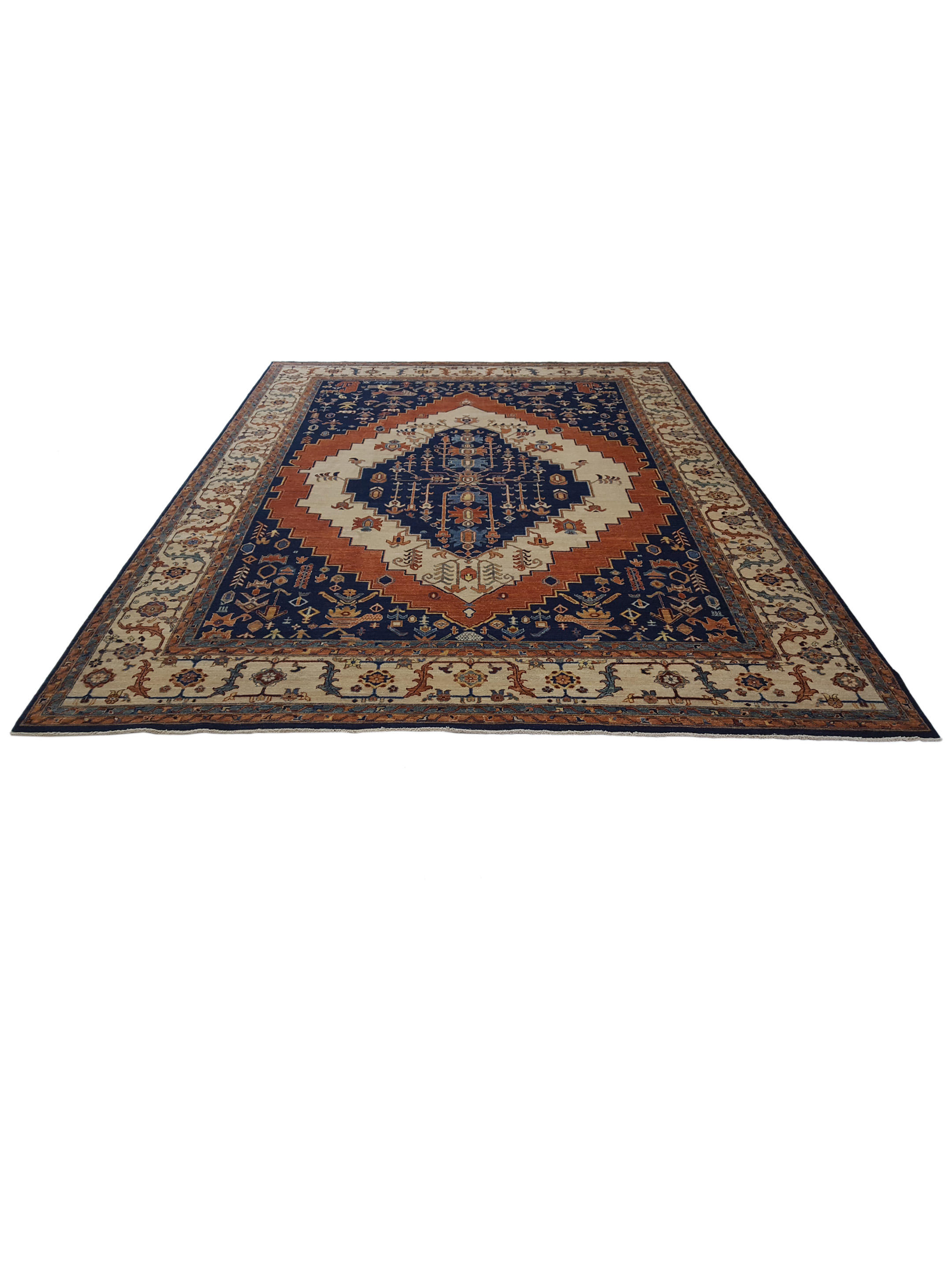 Farahan Hand Knotted Navy 9x12 - Image 2 of 7