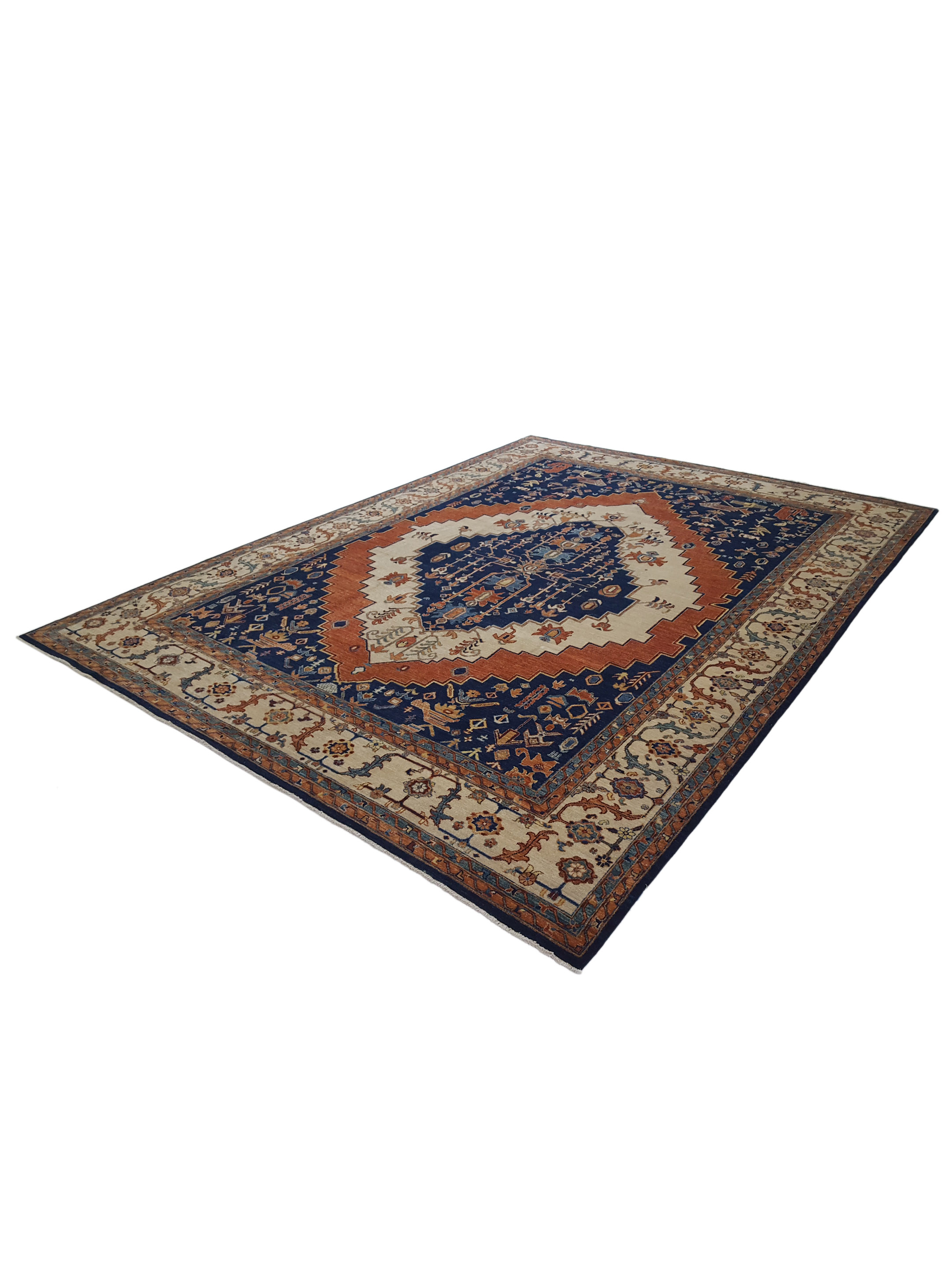 Farahan Hand Knotted Navy 9x12 - Image 3 of 7