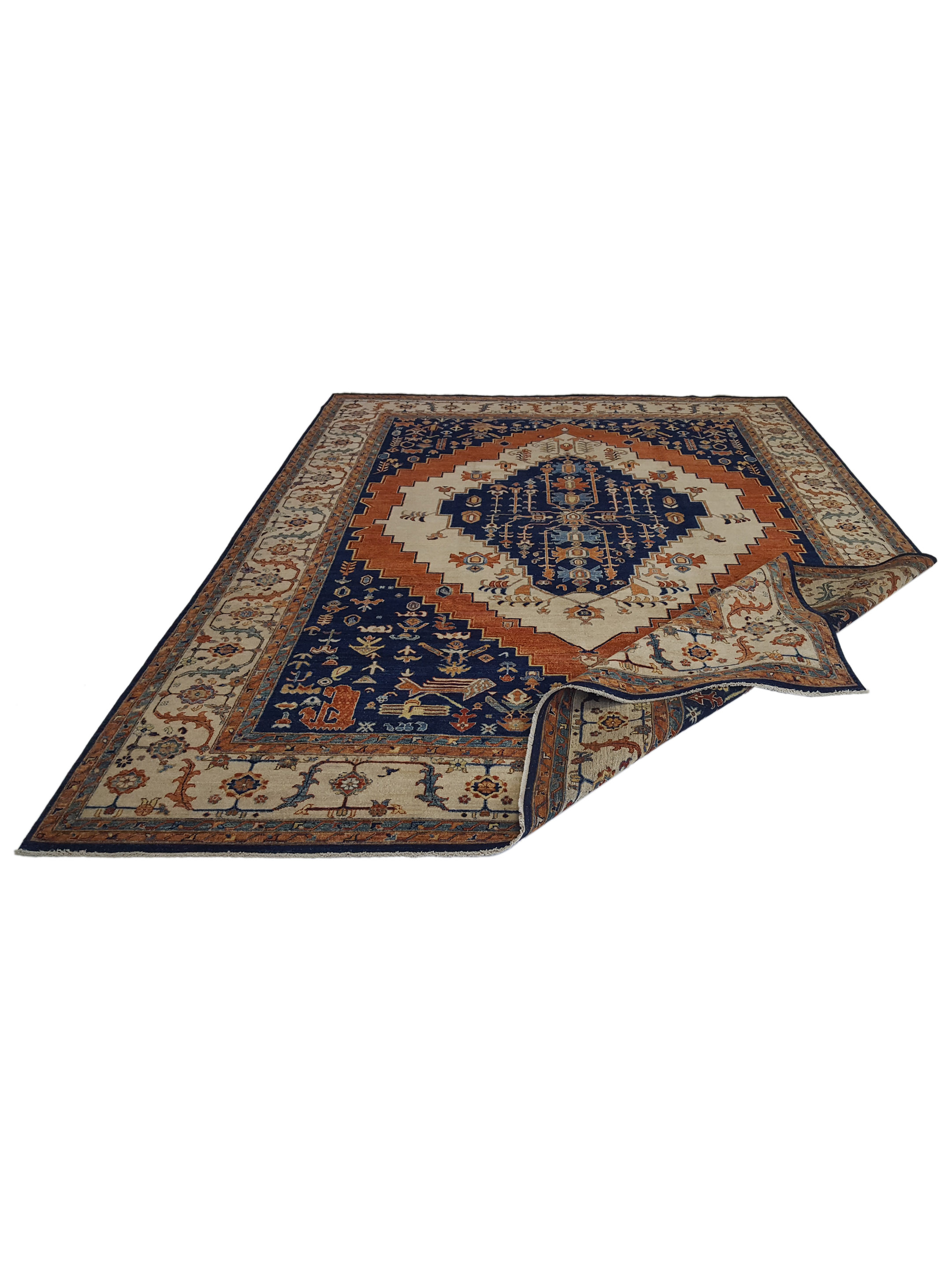 Farahan Hand Knotted Navy 9x12 - Image 4 of 7