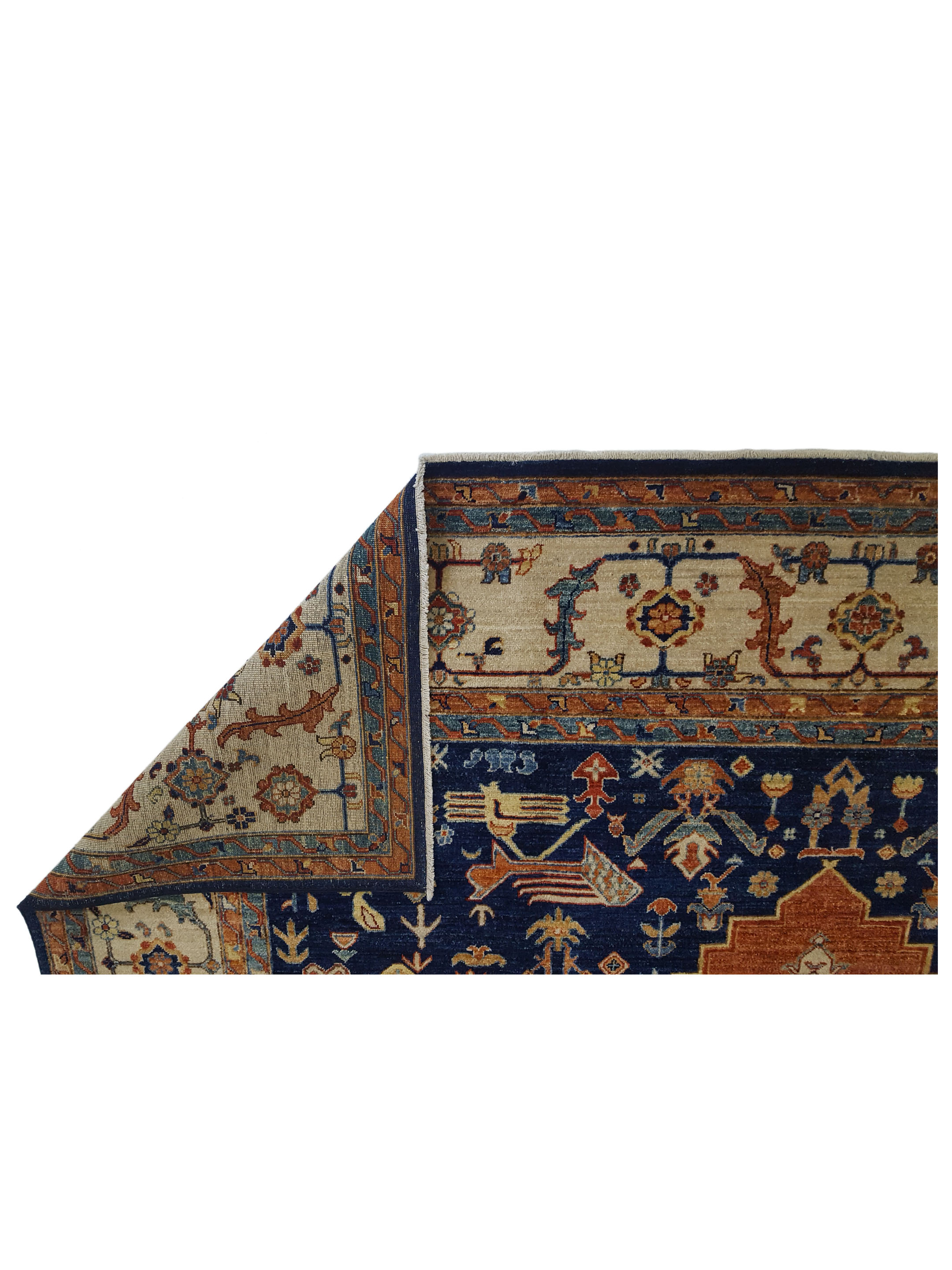 Farahan Hand Knotted Navy 9x12 - Image 6 of 7