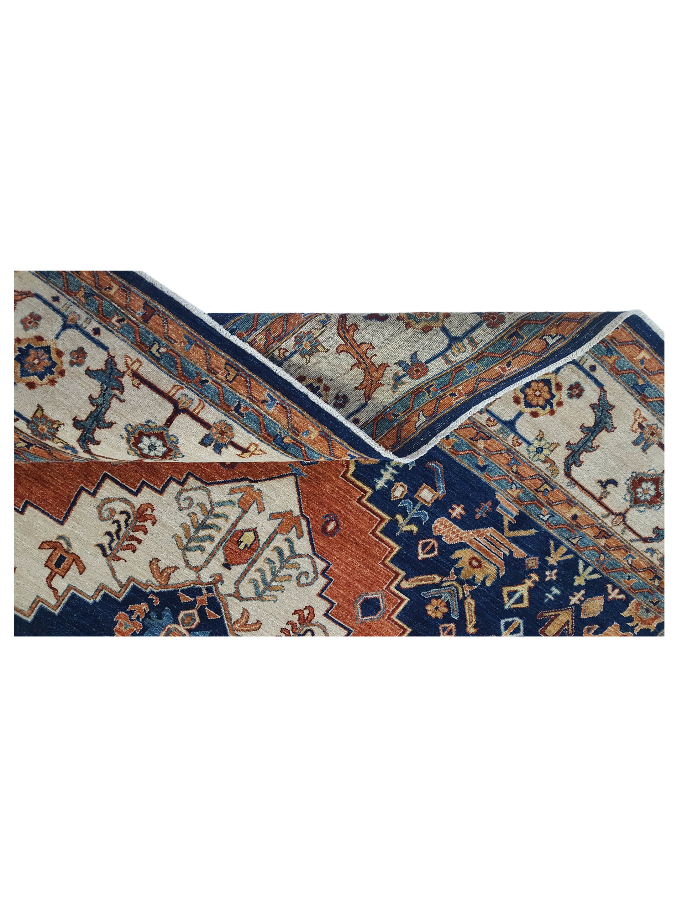 Farahan Hand Knotted Navy 9x12 - Image 7 of 7
