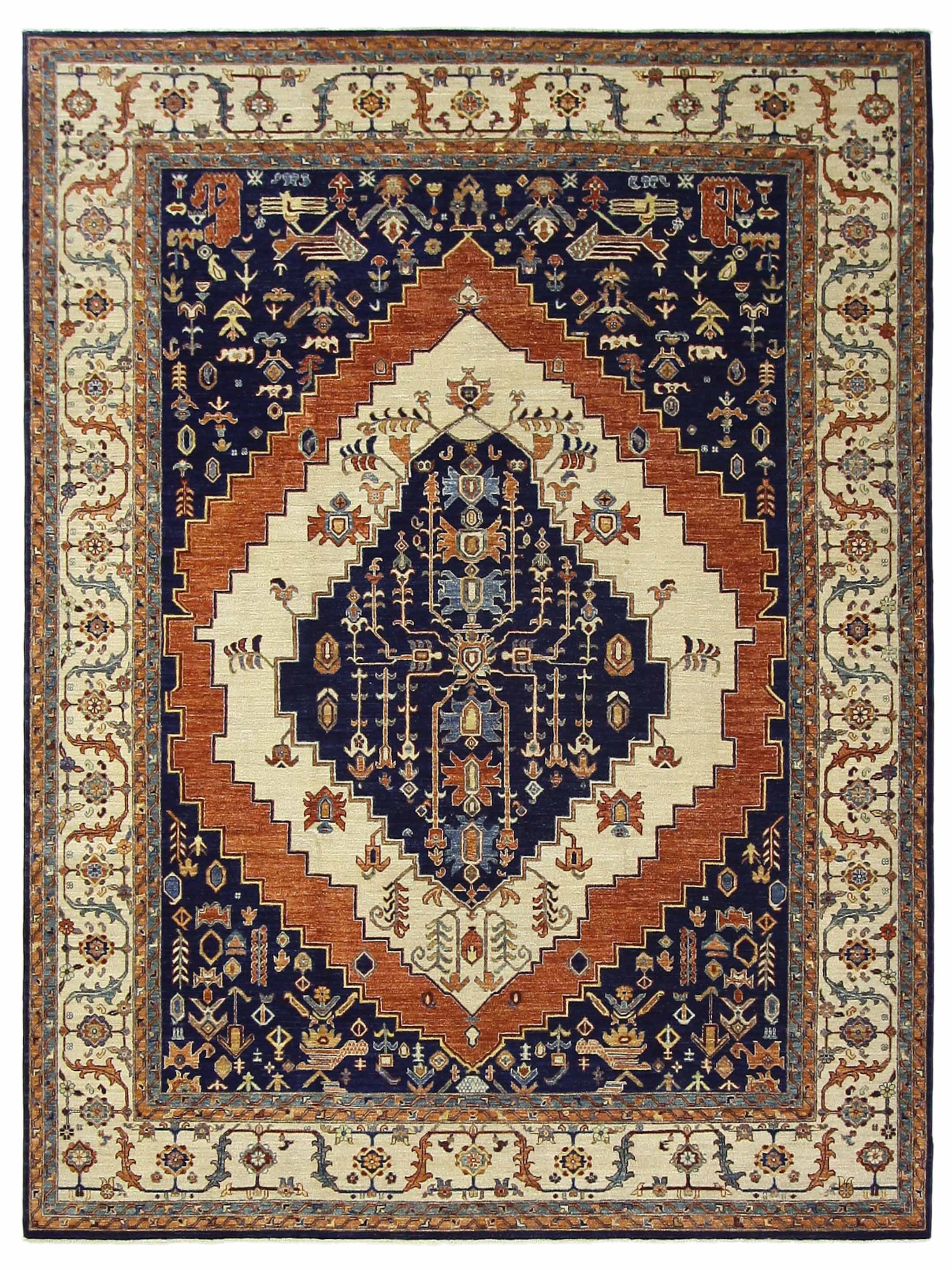 Farahan Hand Knotted Navy 9x12