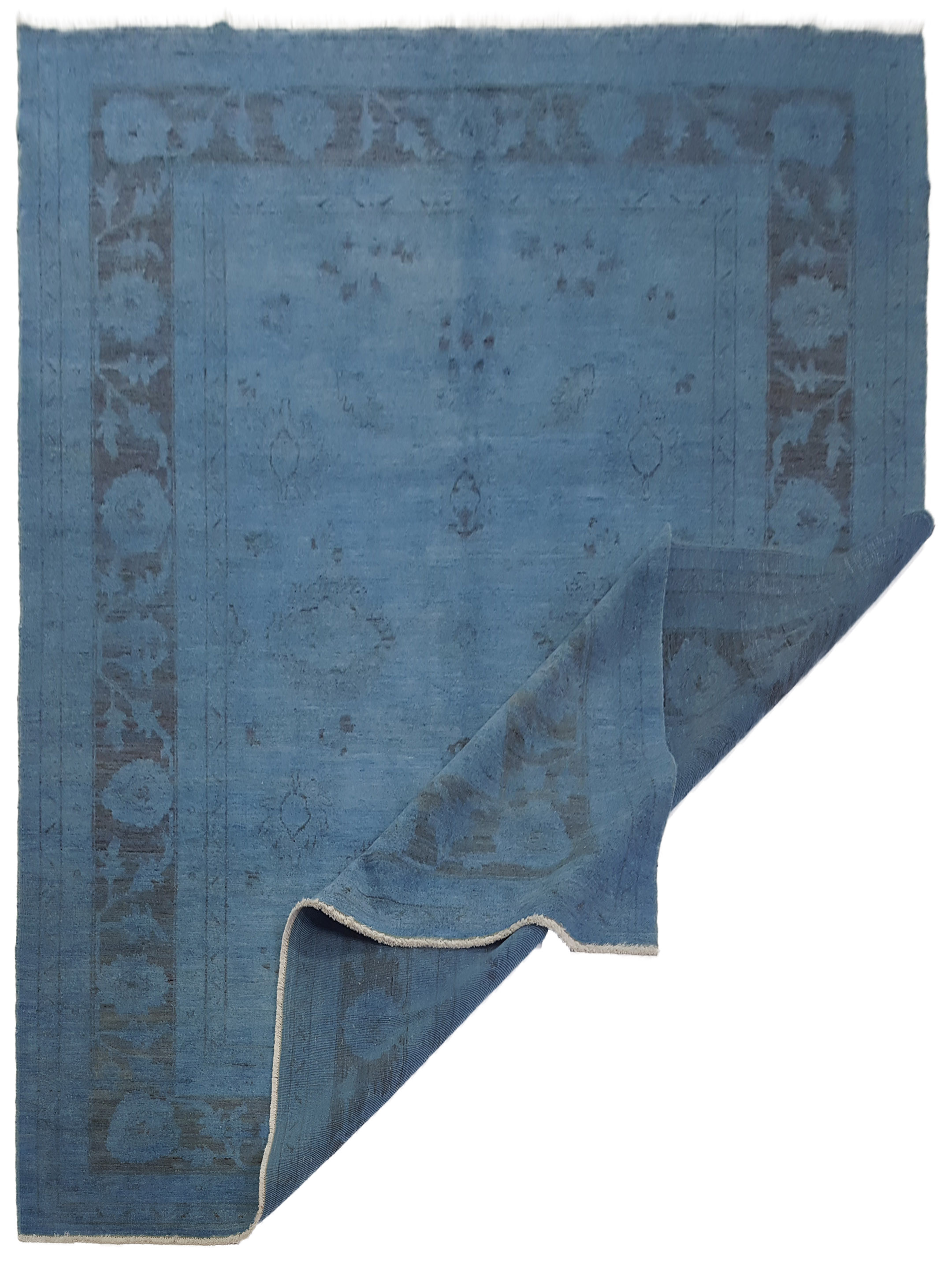 Farahan Overdyed Hand Knotted Blue 8x10 - Image 3 of 10
