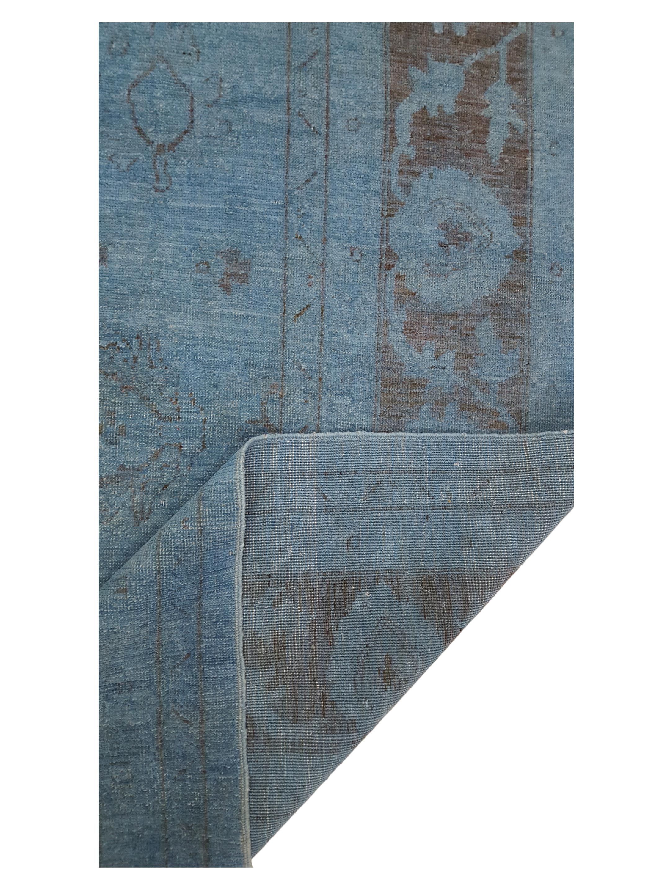 Farahan Overdyed Hand Knotted Blue 8x10 - Image 7 of 10