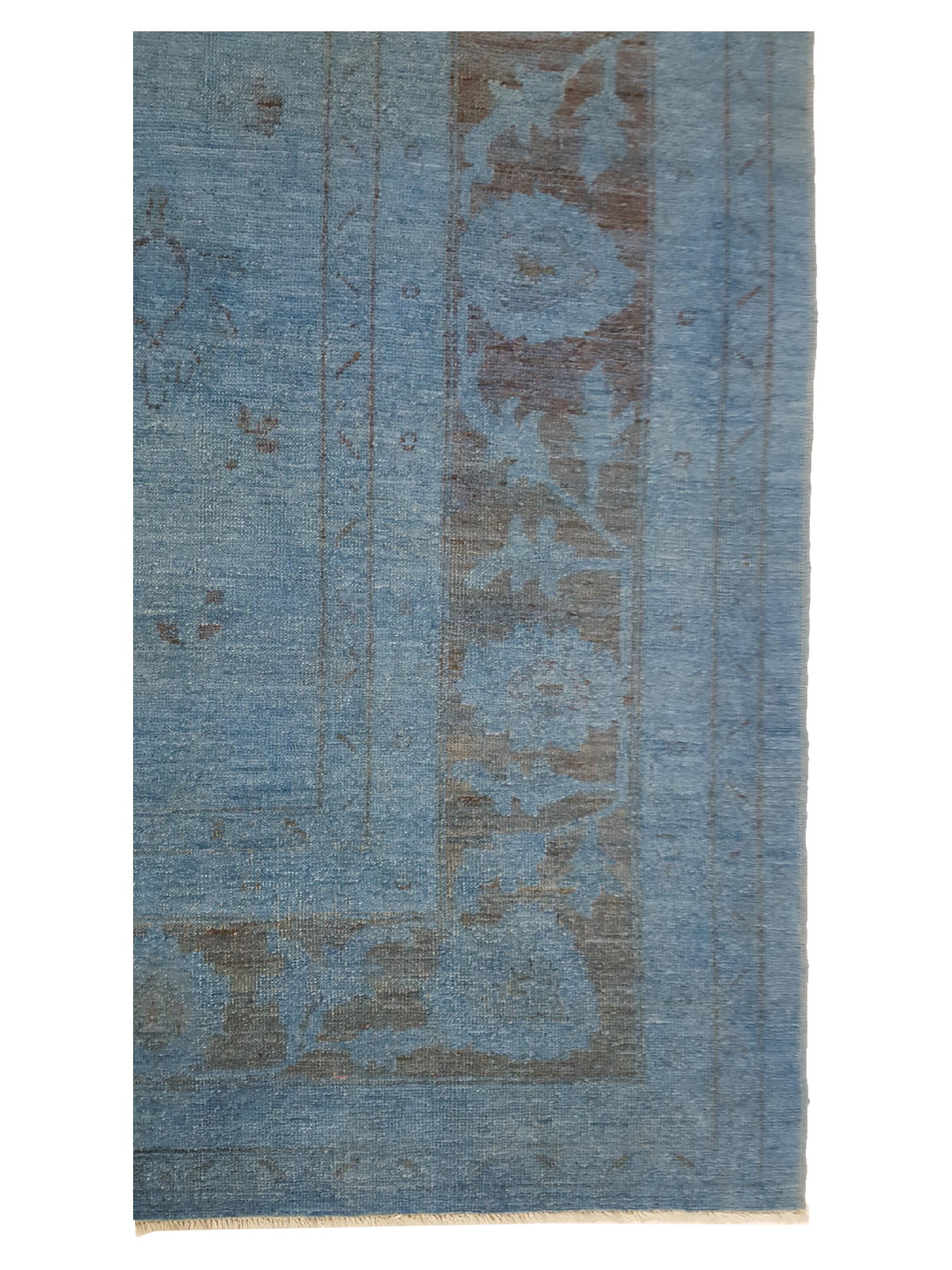 Farahan Overdyed Hand Knotted Blue 8x10 - Image 8 of 10