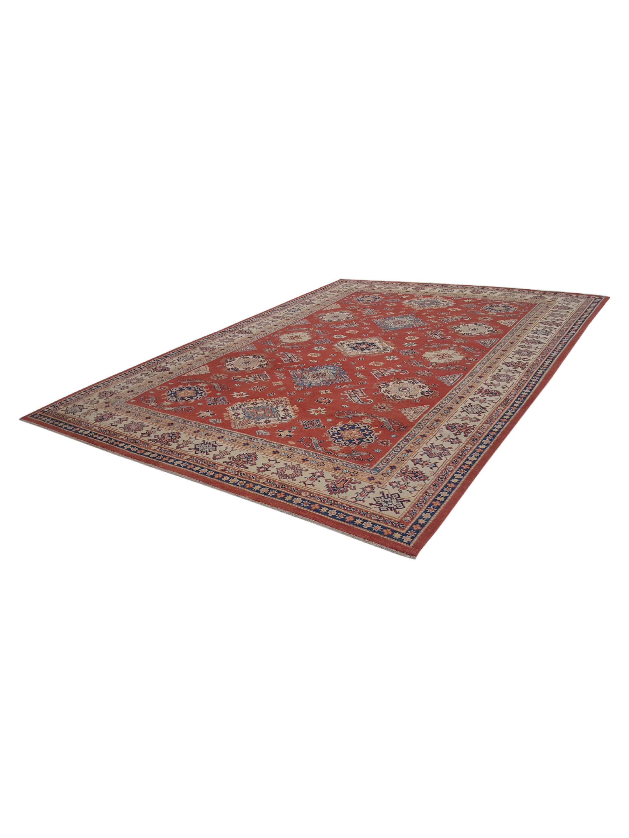 Kazak Afzali Hand Knotted Red 10x13 - Image 6 of 6