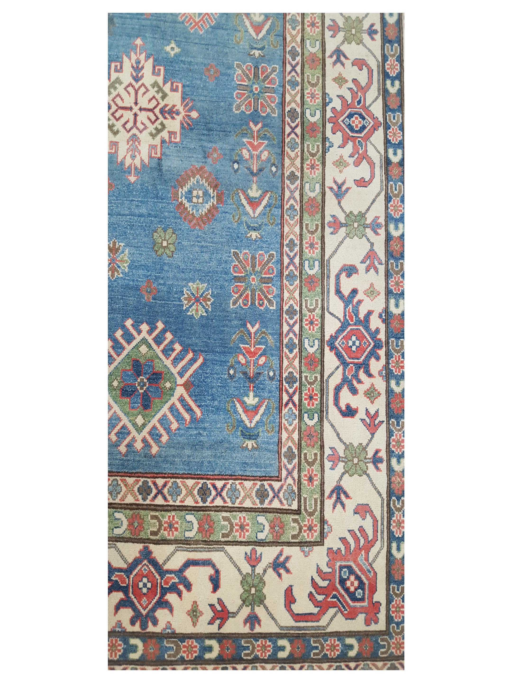 Kazak Hand Knotted Blue 9x12 - Image 4 of 5