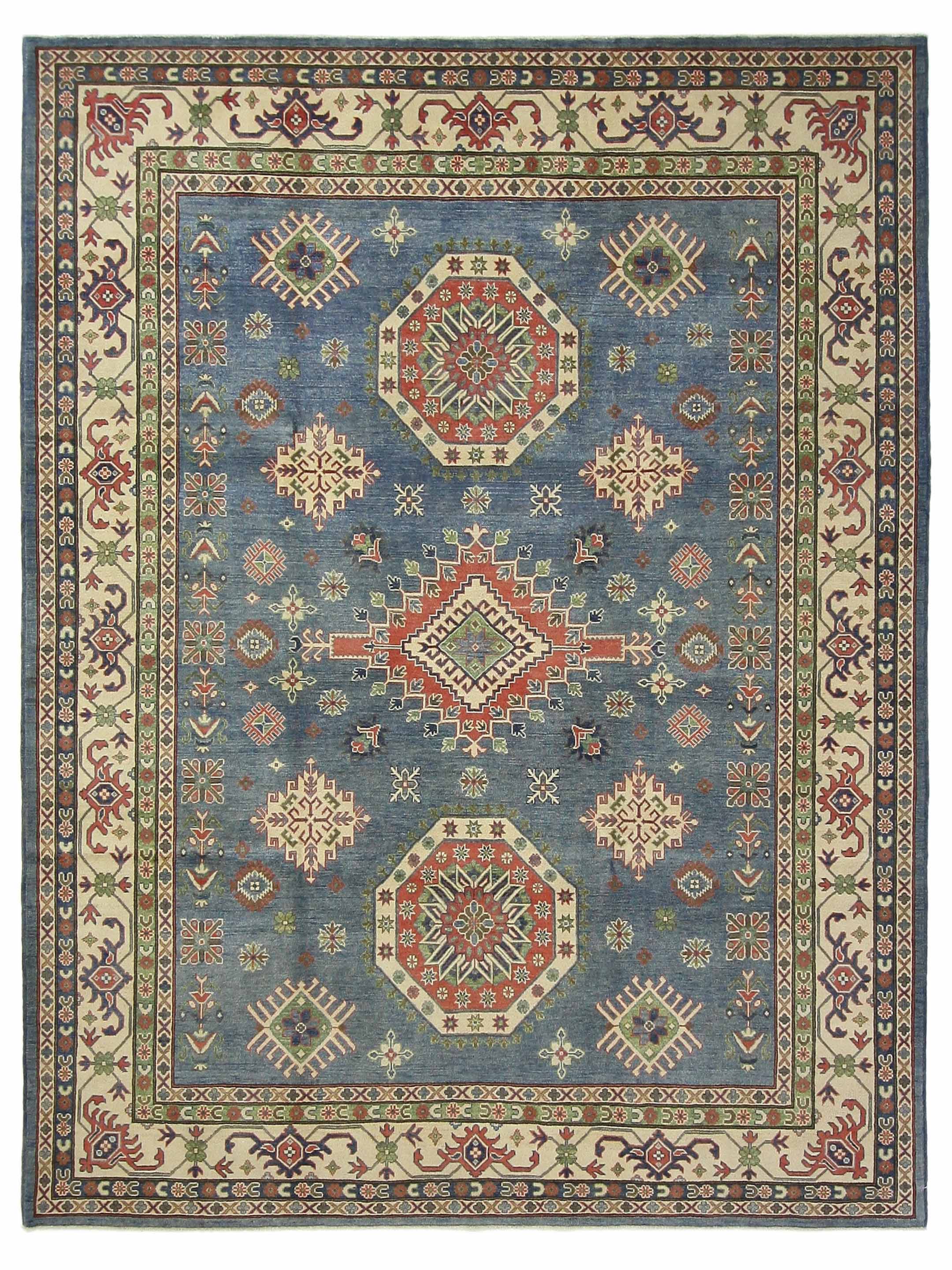 Kazak Hand Knotted Blue 9x12