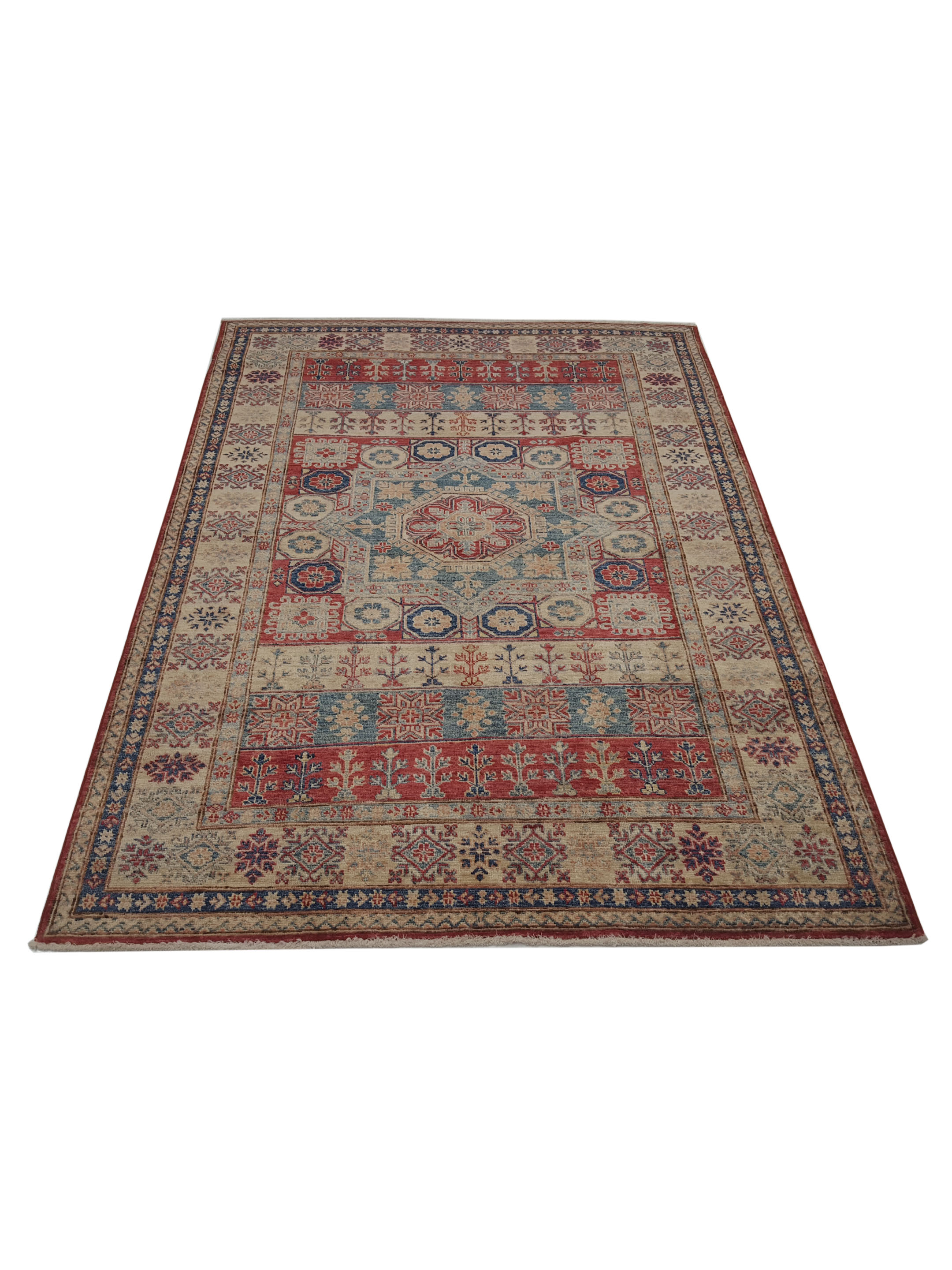 Kazak Super Hand Knotted Multi 5x7 - Image 2 of 8