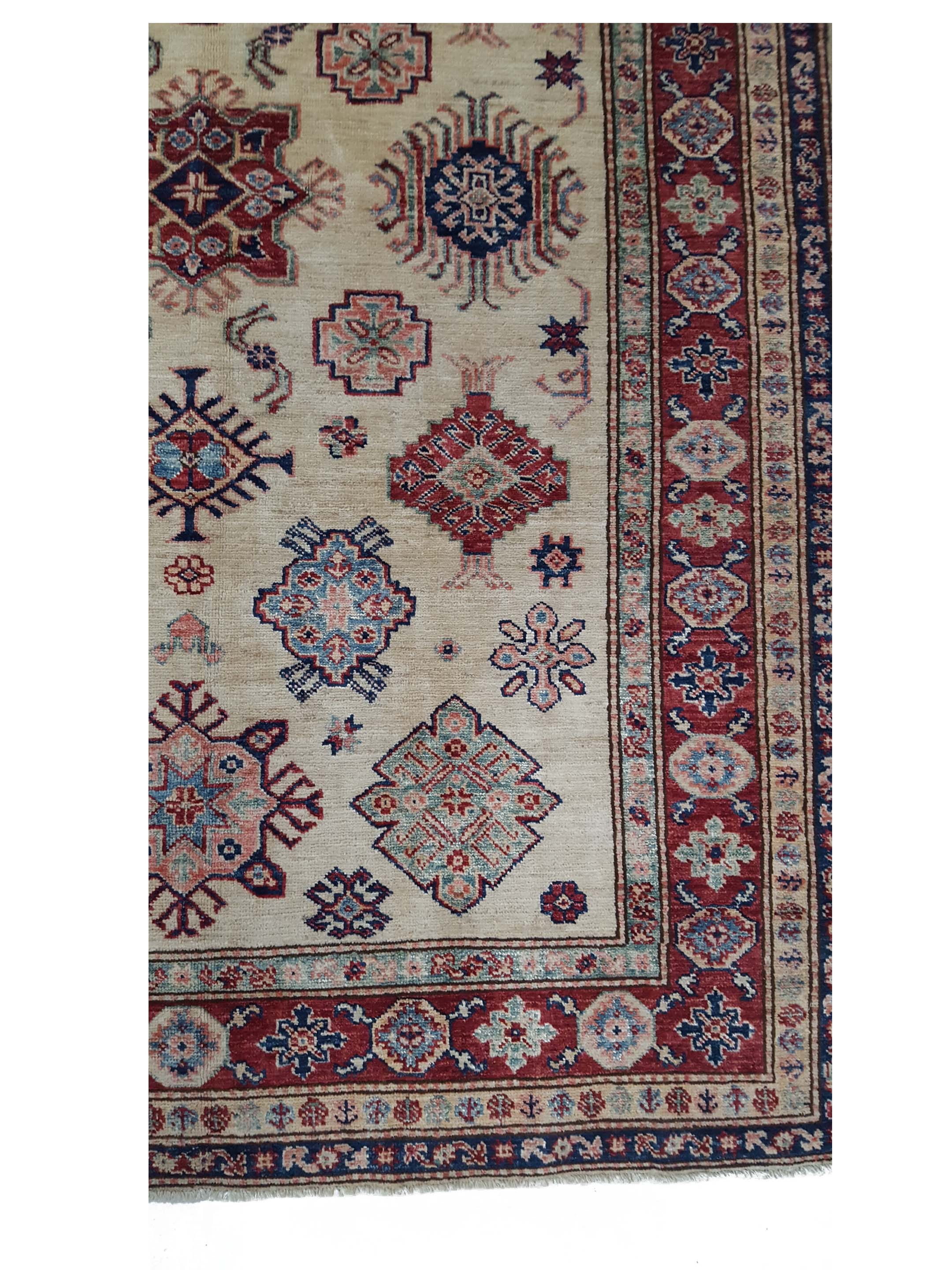 Kazak Super Hand Knotted Ivory 5x7 - Image 7 of 9