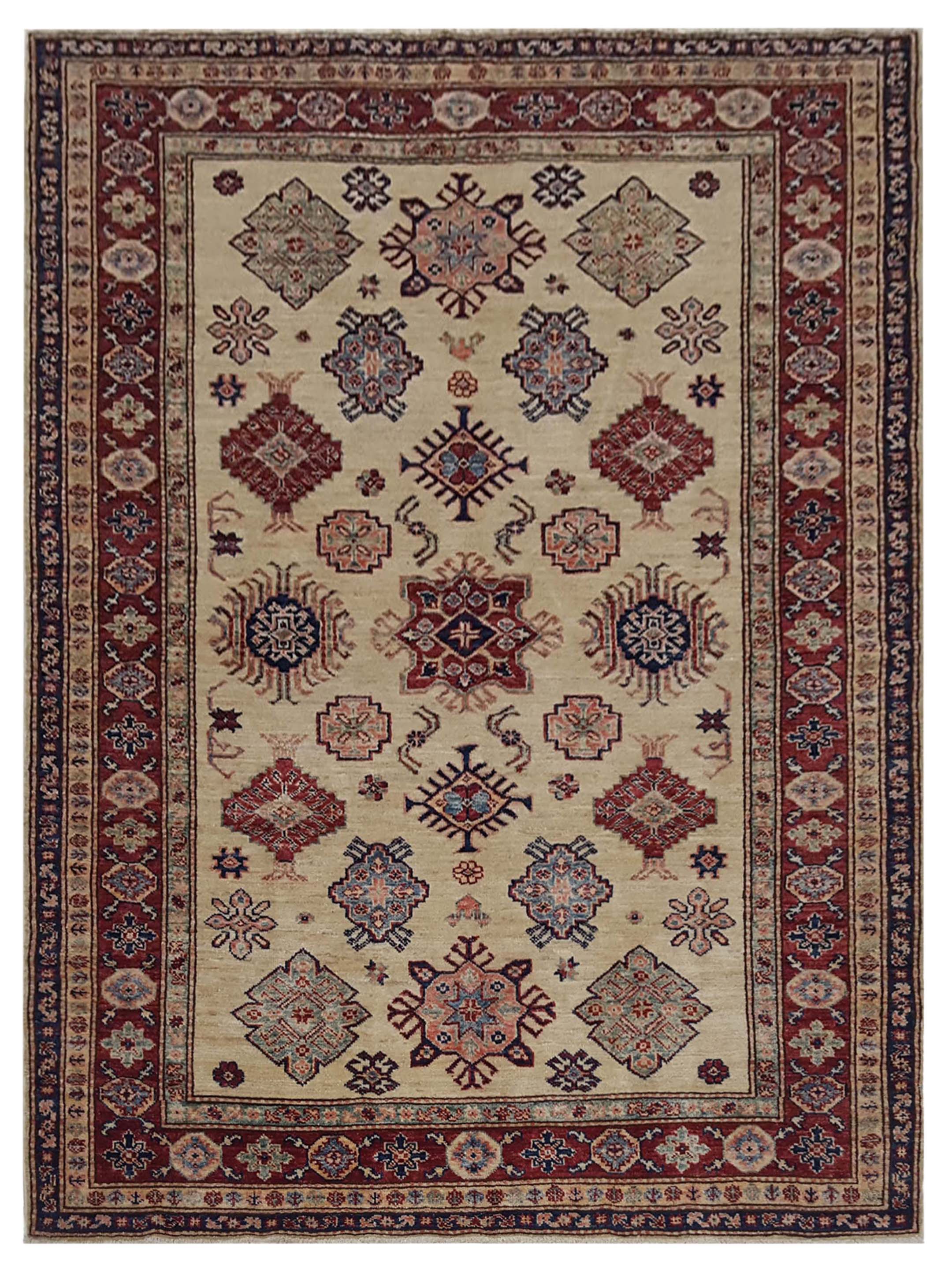 Kazak Super Hand Knotted Ivory 5x7