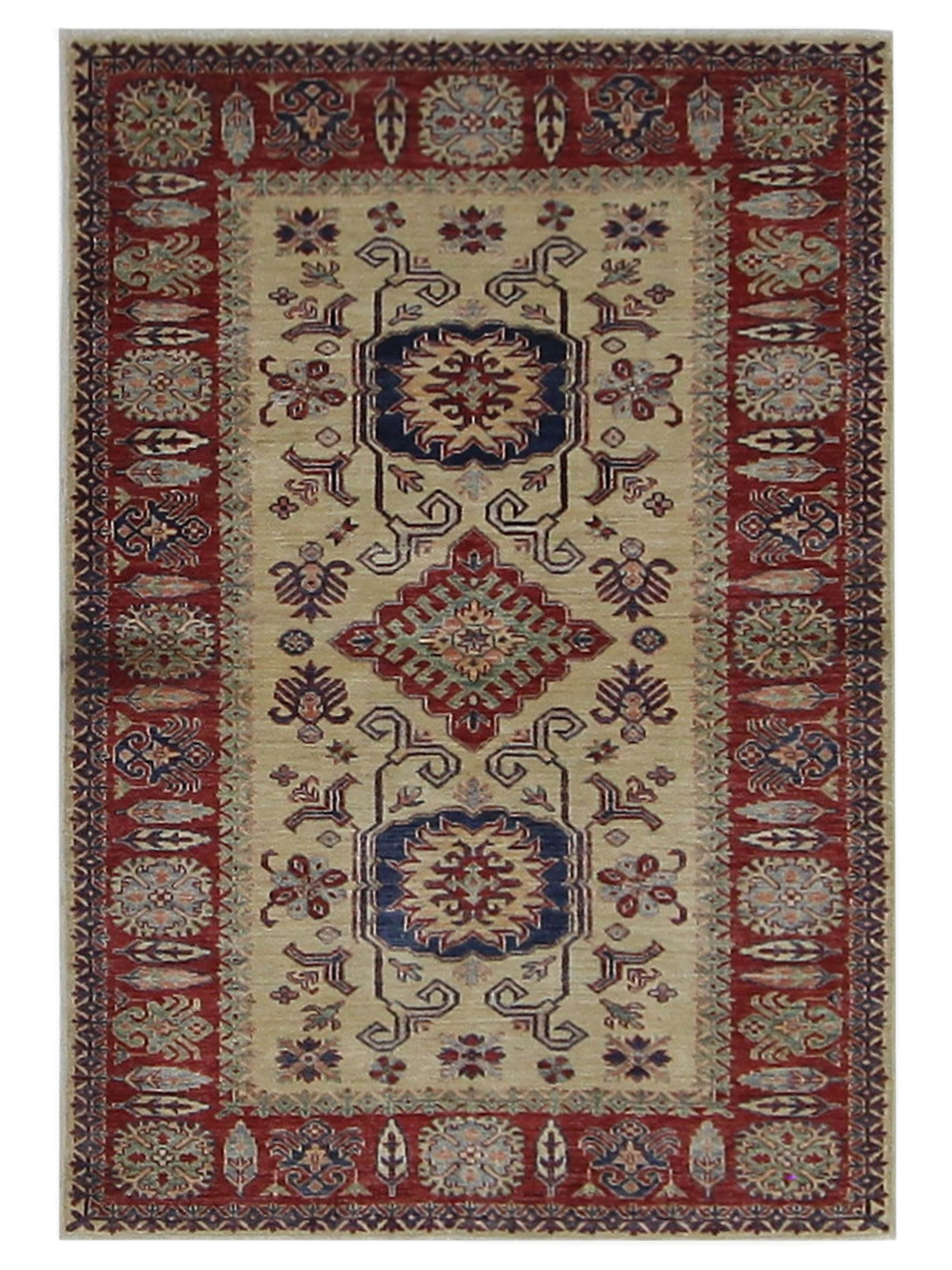 Kazak Super Hand Knotted Ivory 4x6