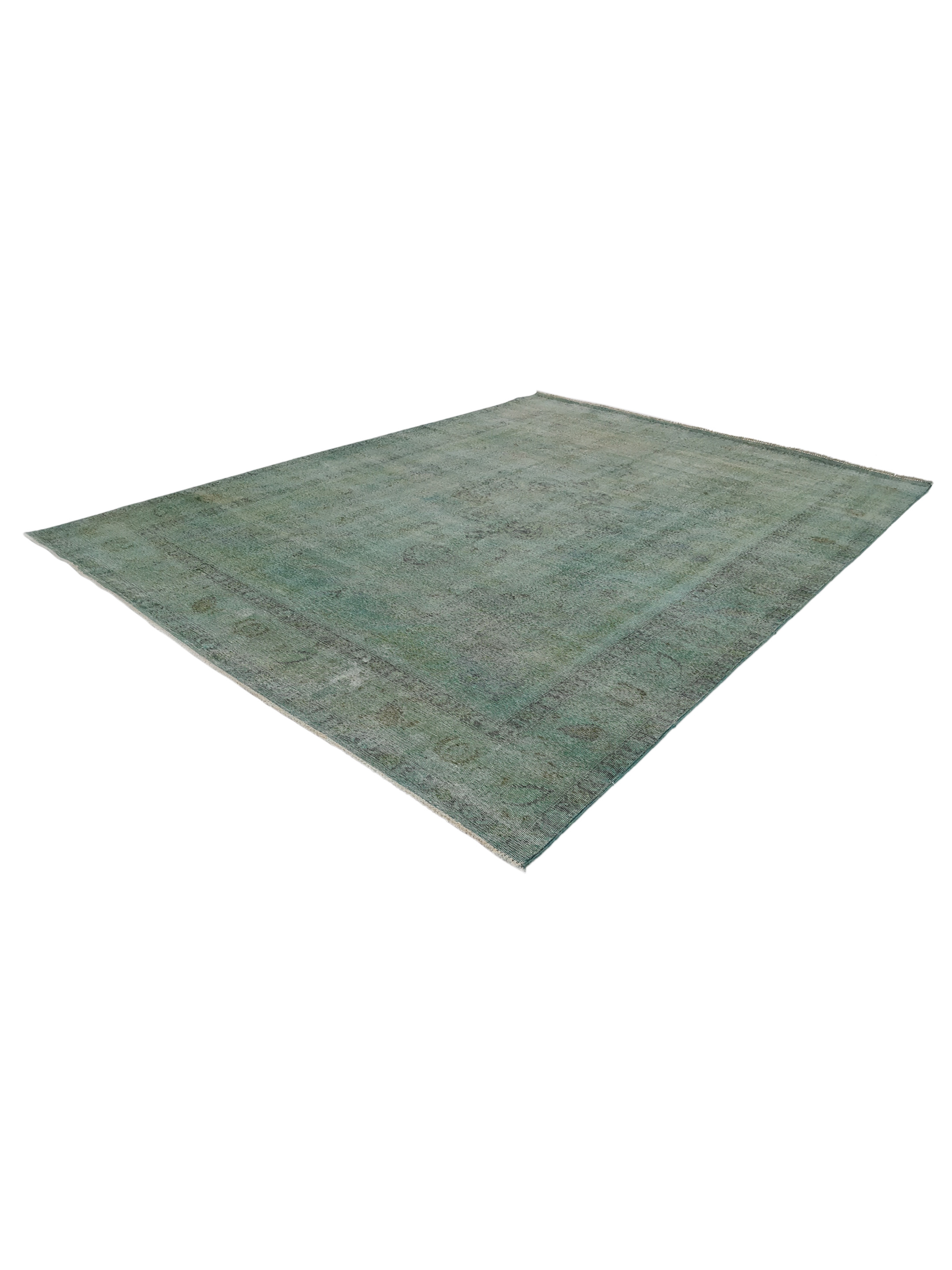 Overdyed Hand Knotted Lt.Green 9x13 - Image 5 of 5
