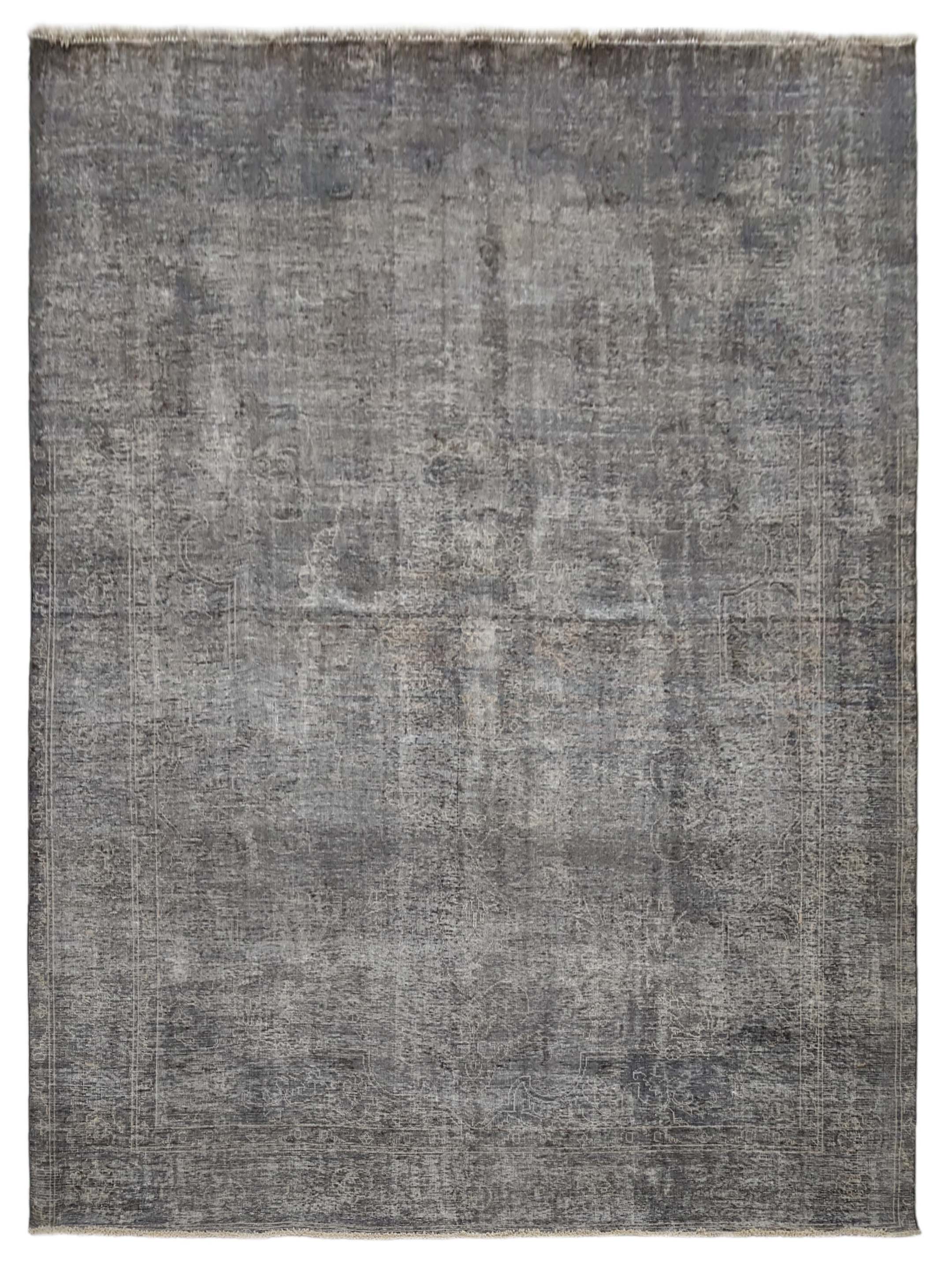 Overdyed Hand Knotted Grey 9x12