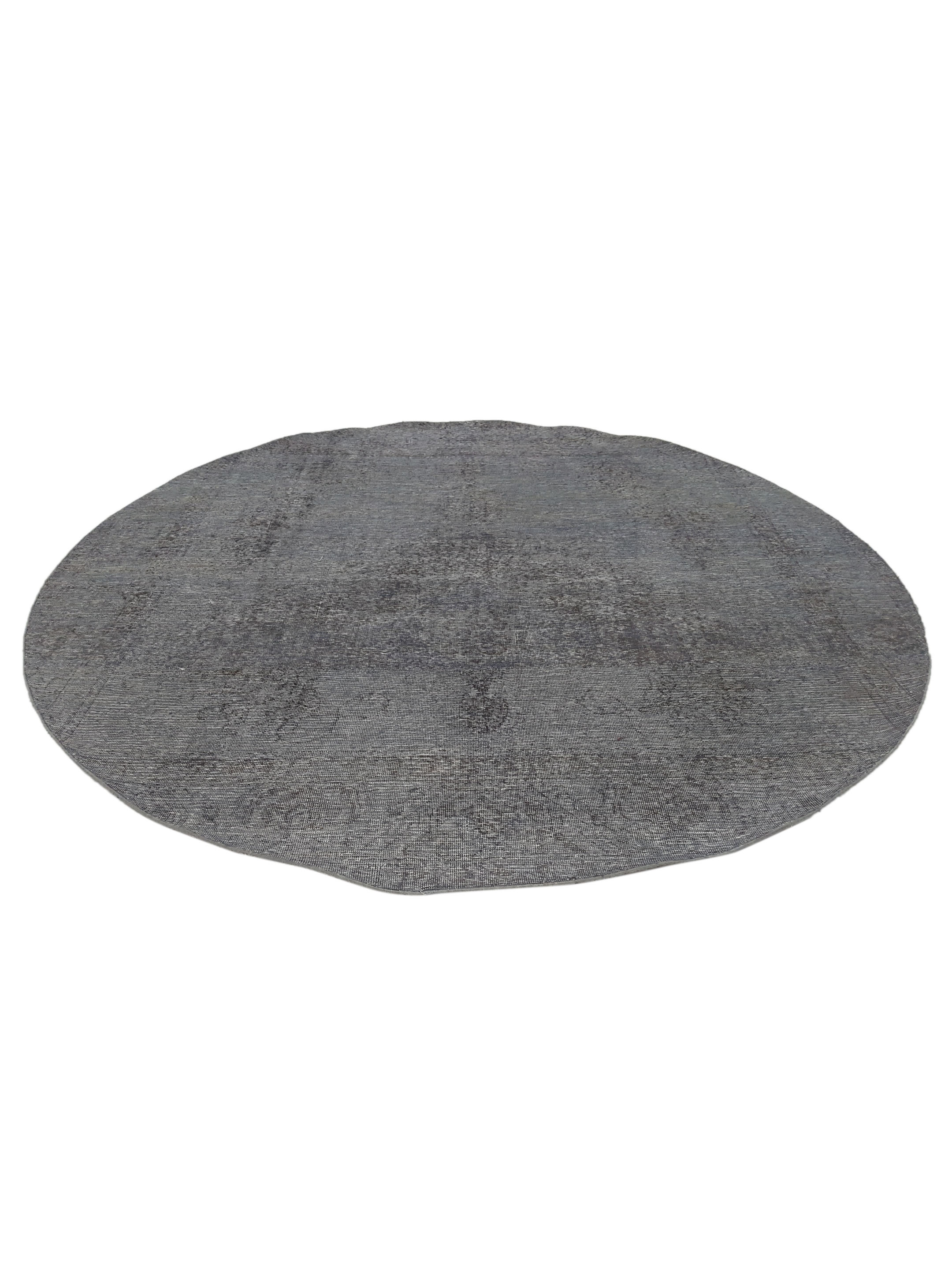 Overdyed Hand Knotted Grey 9x9 - Image 2 of 6