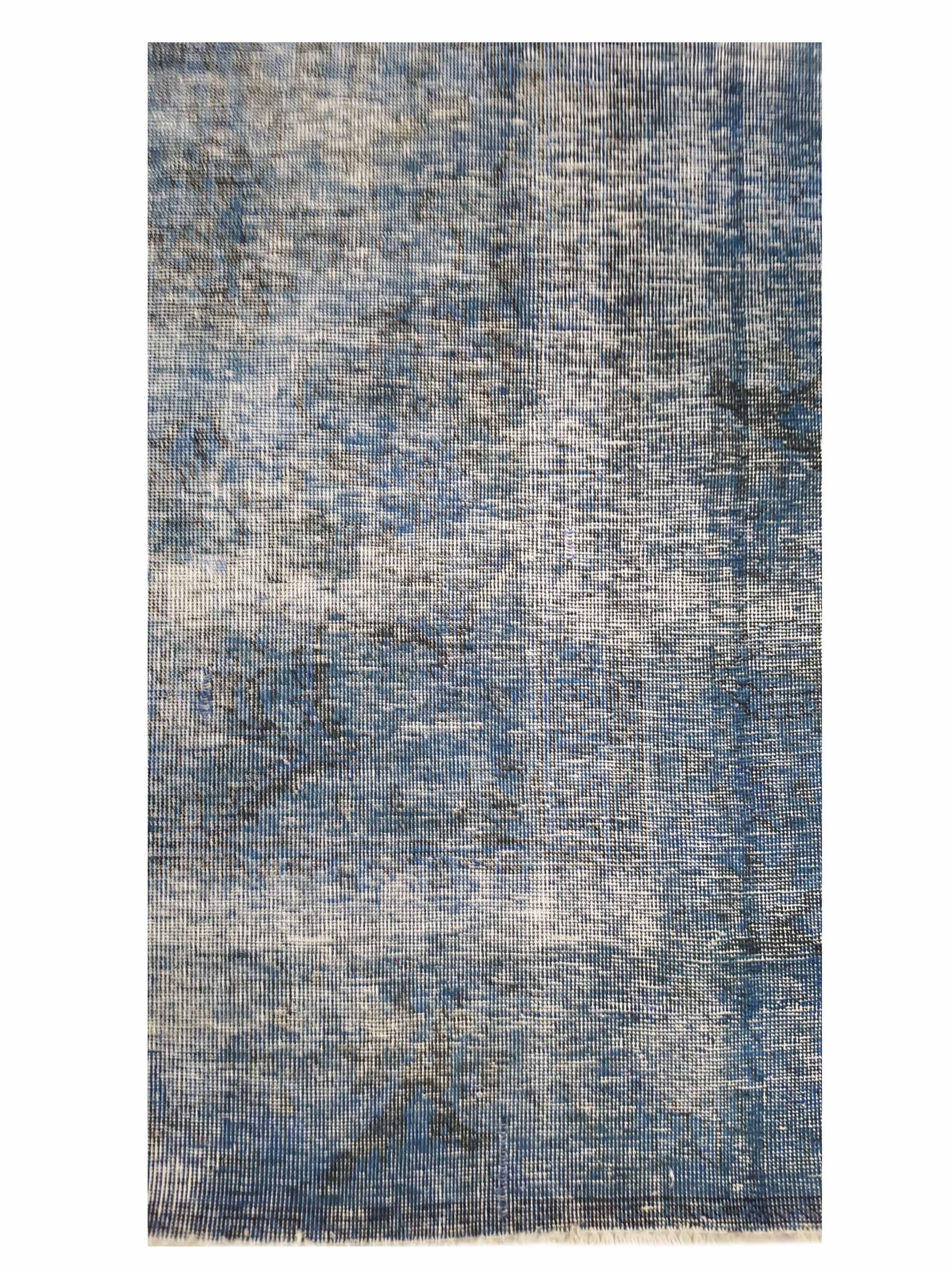 Overdyed Hand Knotted Blue 9x12 - Image 3 of 5