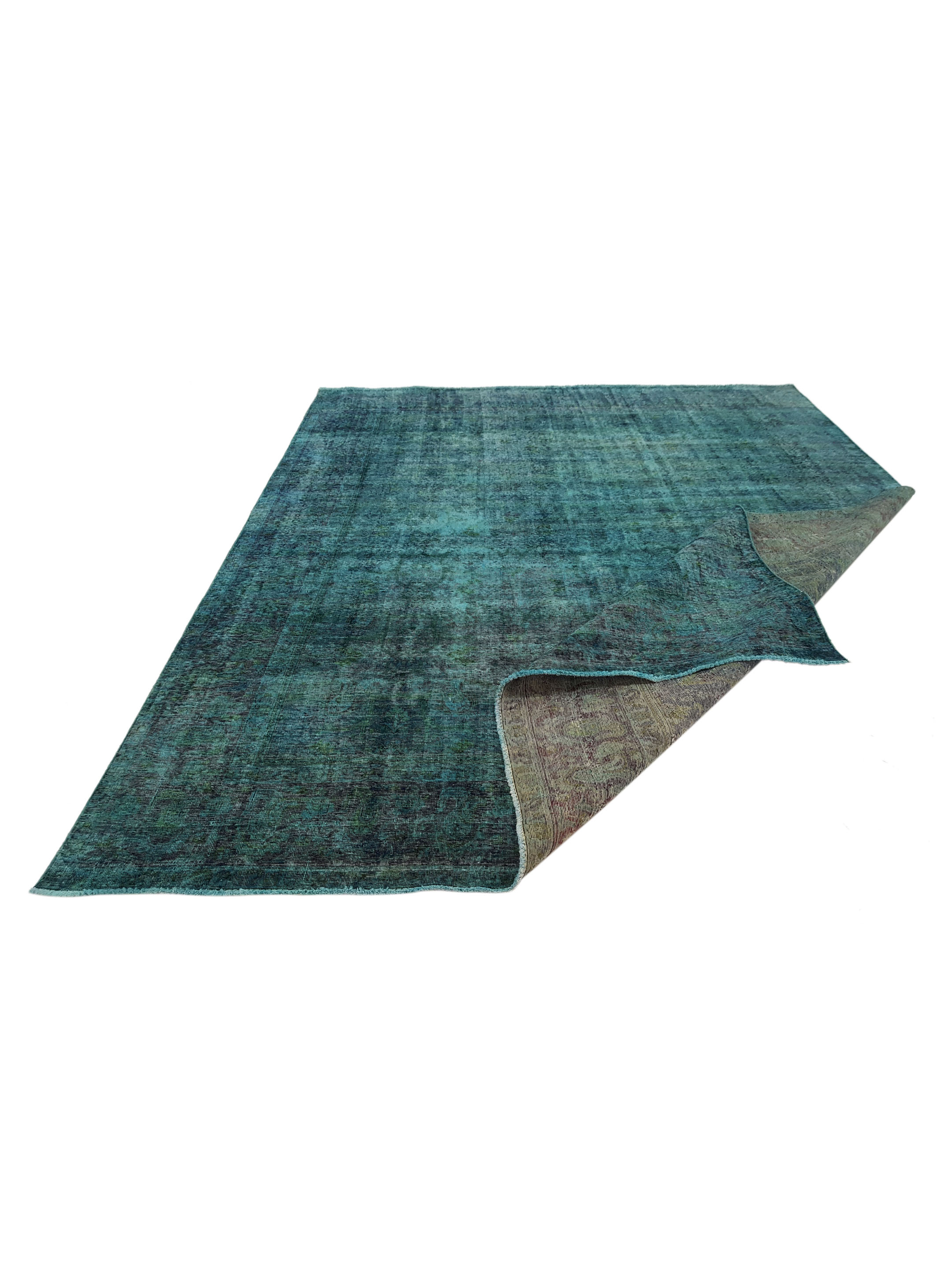 Overdyed Hand Knotted Teal 9x12 - Image 2 of 5