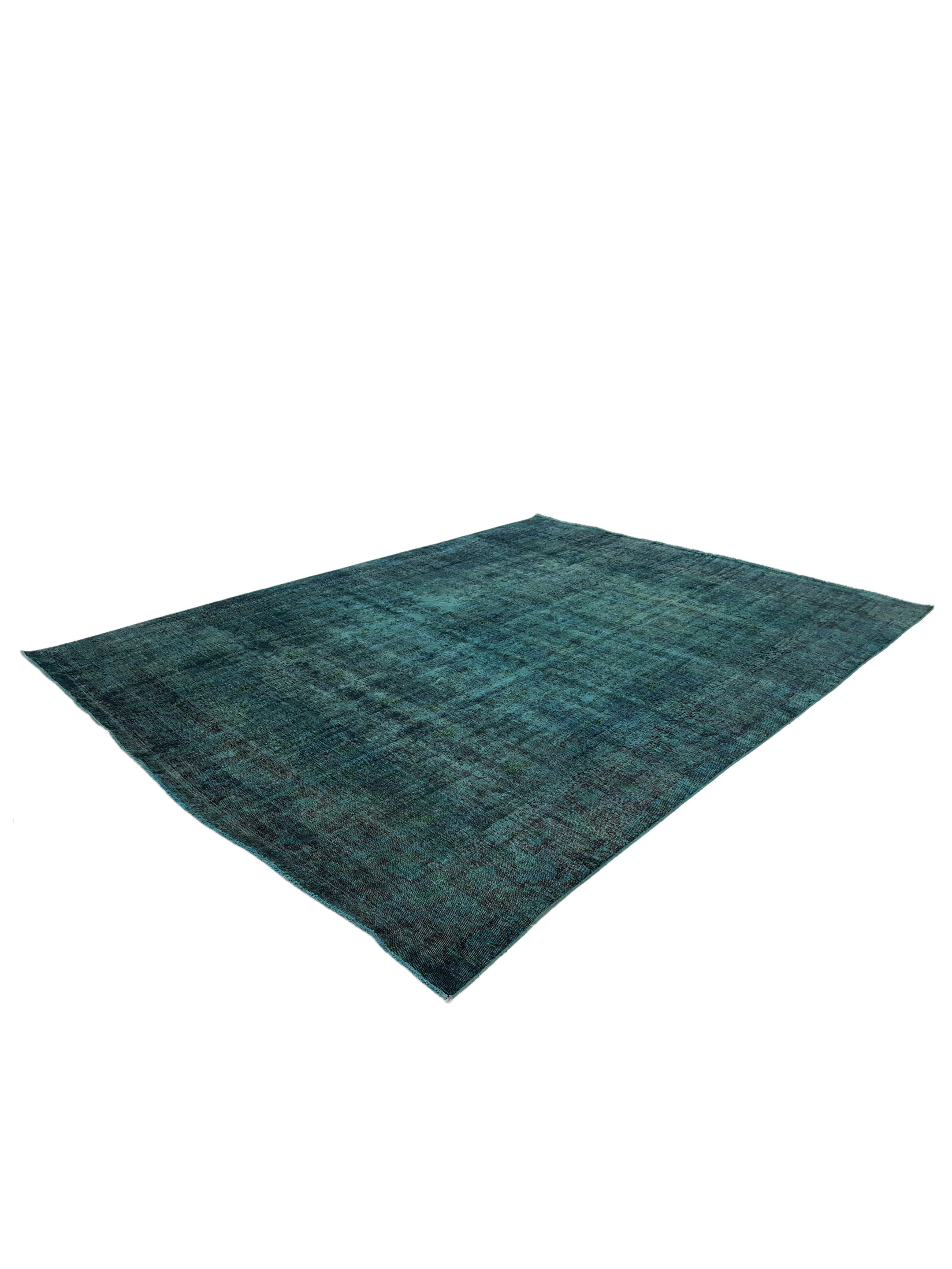 Overdyed Hand Knotted Teal 9x12 - Image 5 of 5
