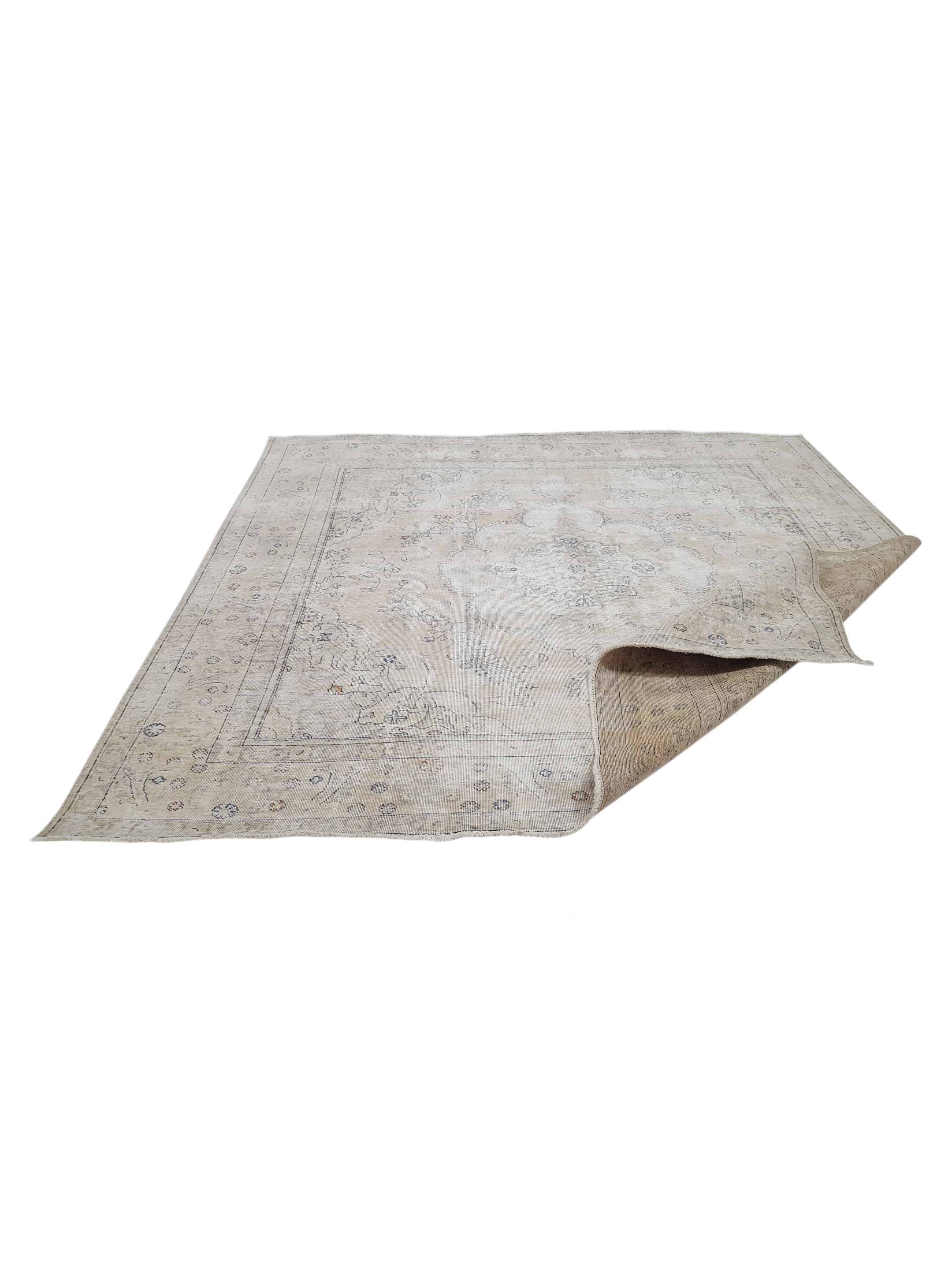 Vintage Hand Knotted Ivory 10x10 - Image 2 of 5