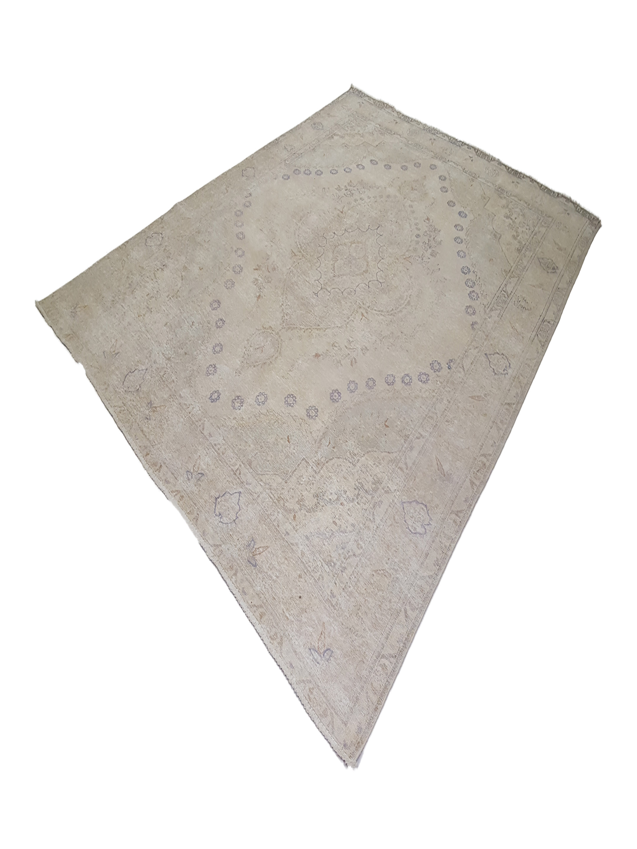 Vintage Hand Knotted Ivory 10x13 - Image 6 of 6