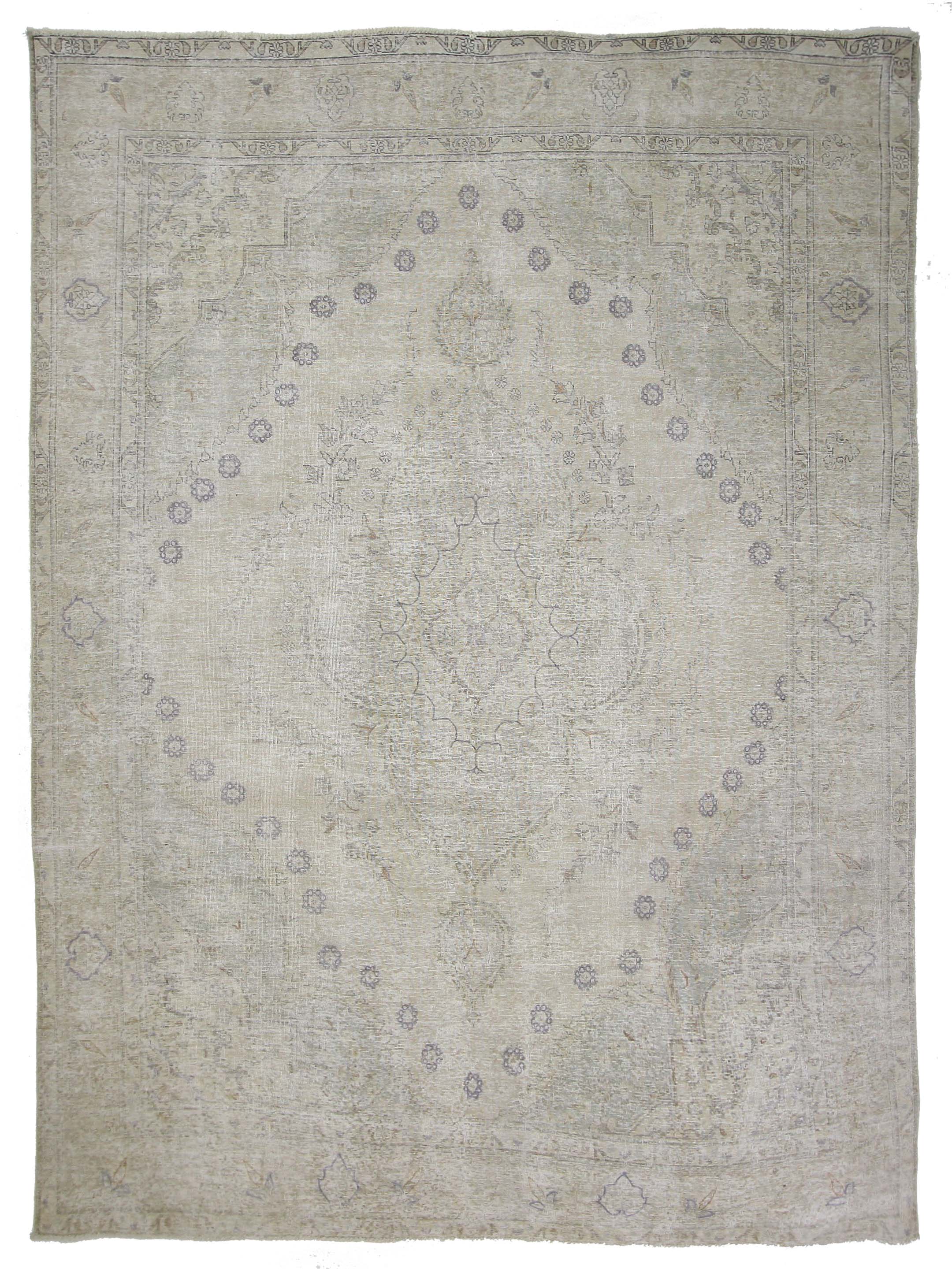 Vintage Hand Knotted Ivory 10x13