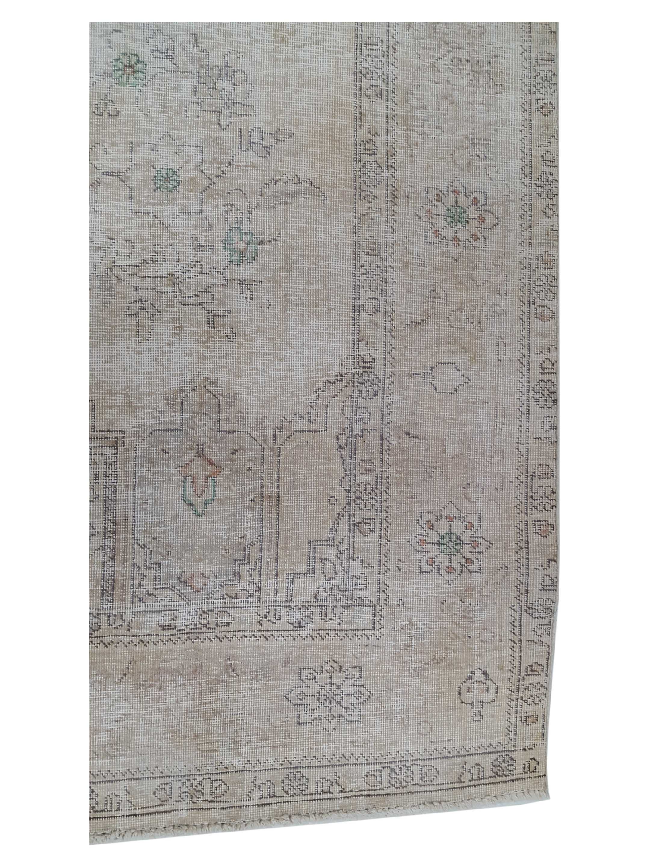 Vintage Hand Knotted Beige 7x10 - Image 4 of 7