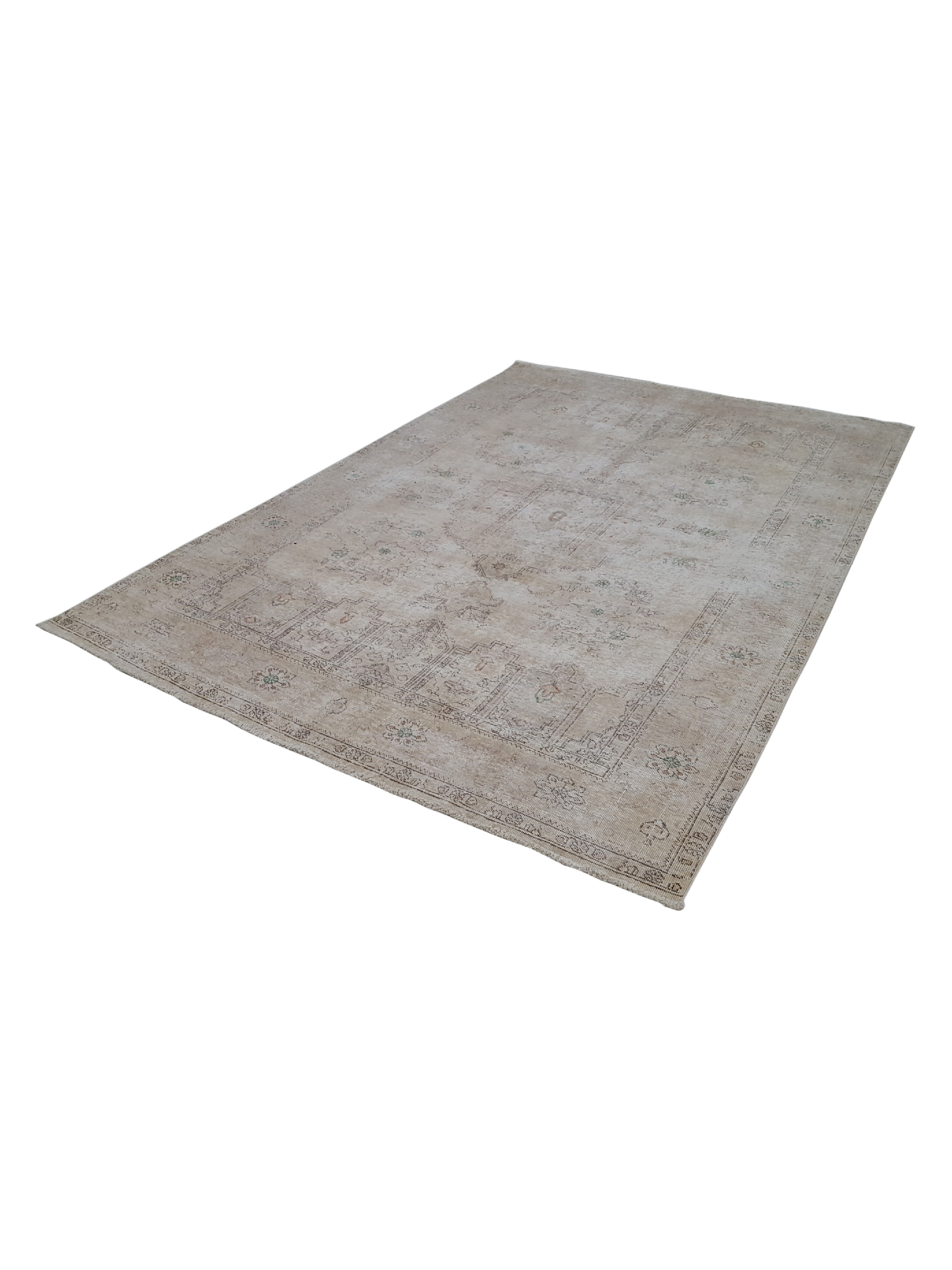 Vintage Hand Knotted Beige 7x10 - Image 6 of 7