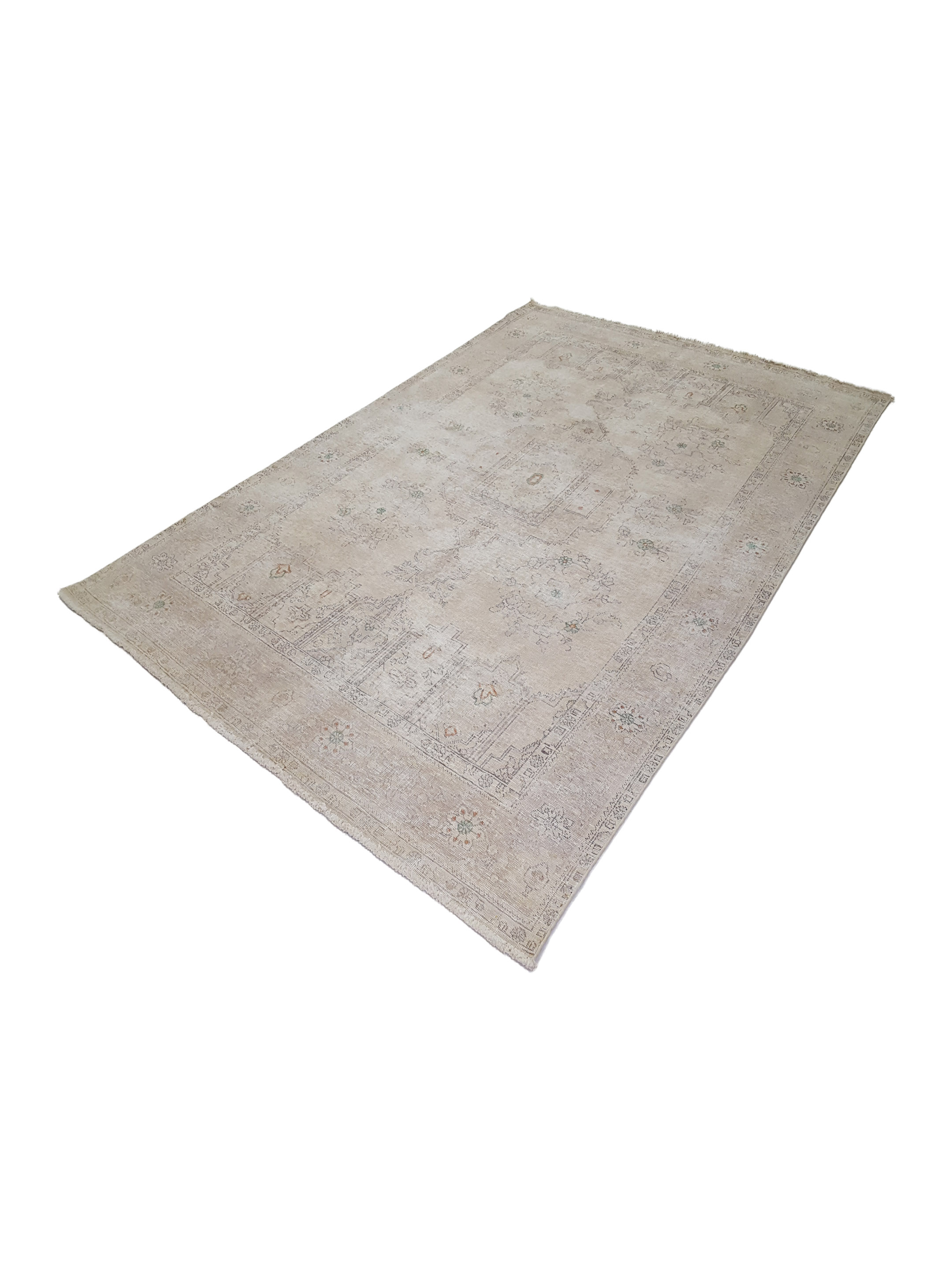 Vintage Hand Knotted Beige 7x10 - Image 7 of 7