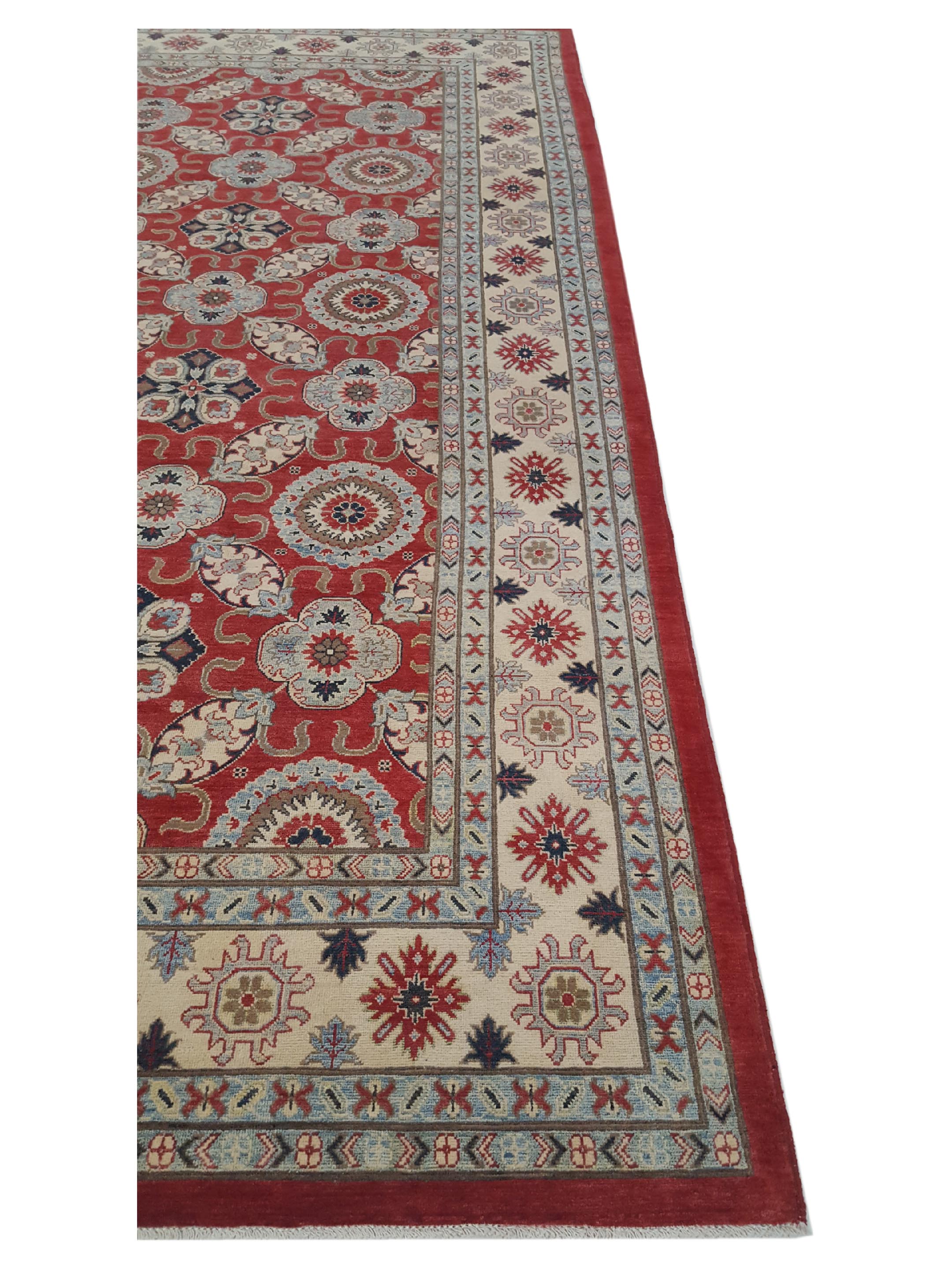 Kazak Hand Knotted Red 10x14 - Image 4 of 6