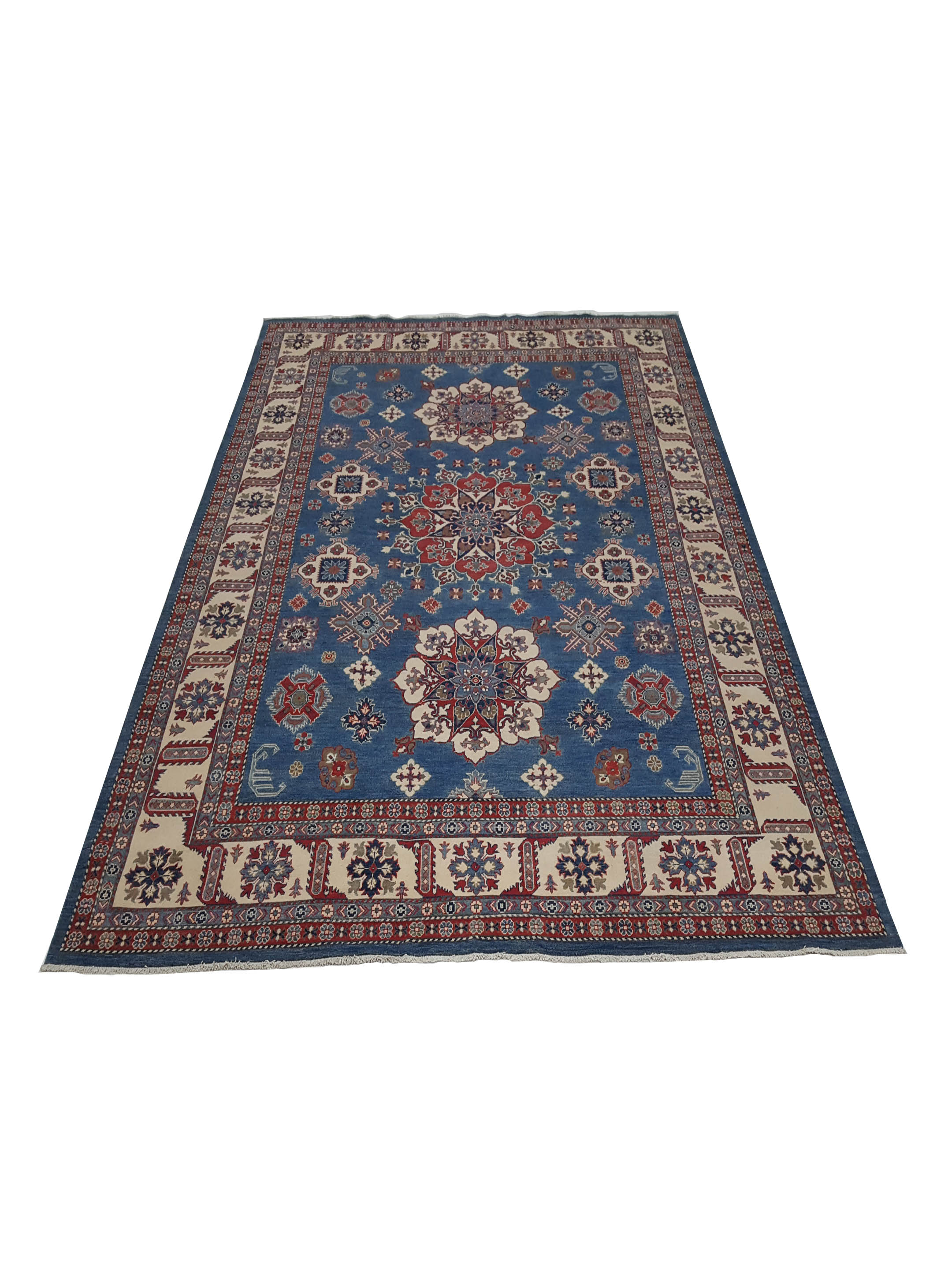 Kazak Hand Knotted Blue 10x13 - Image 2 of 6