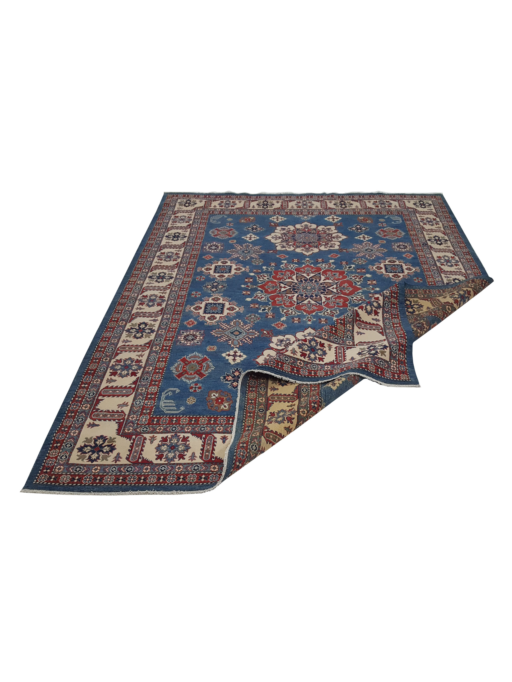 Kazak Hand Knotted Blue 10x13 - Image 3 of 6
