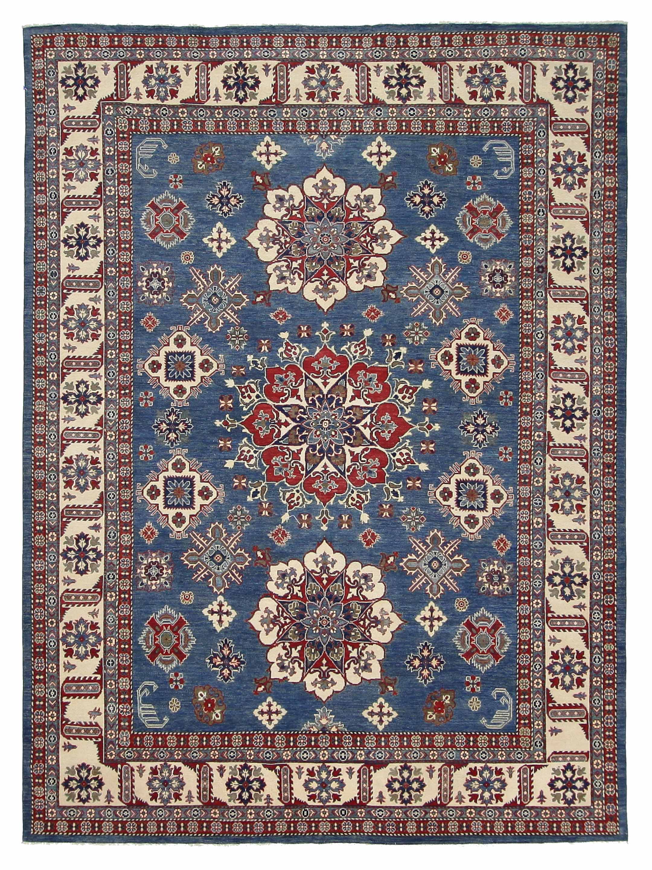 Kazak Hand Knotted Blue 10x13