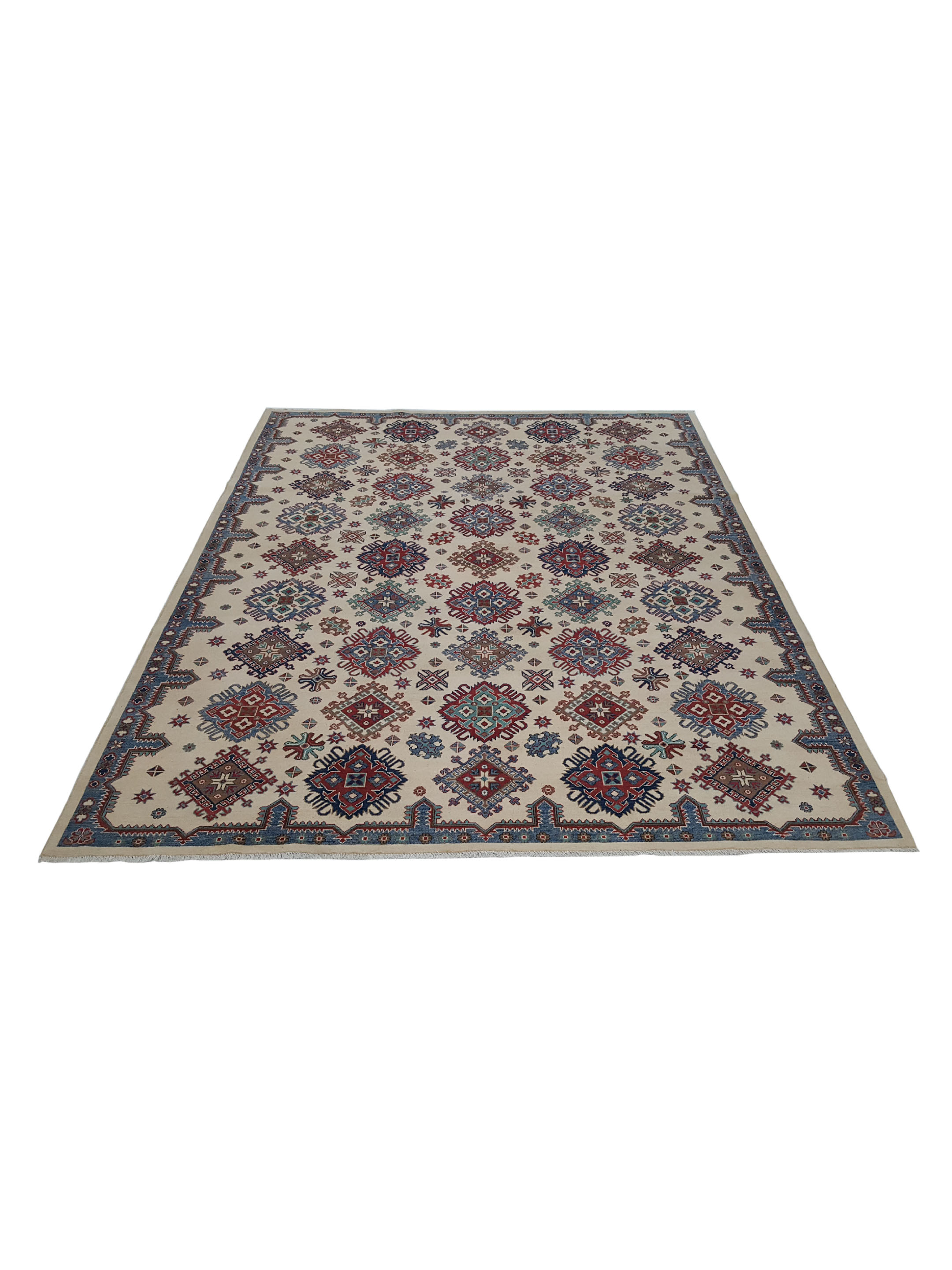 Kazak Hand Knotted Ivory 9x12 - Image 2 of 6