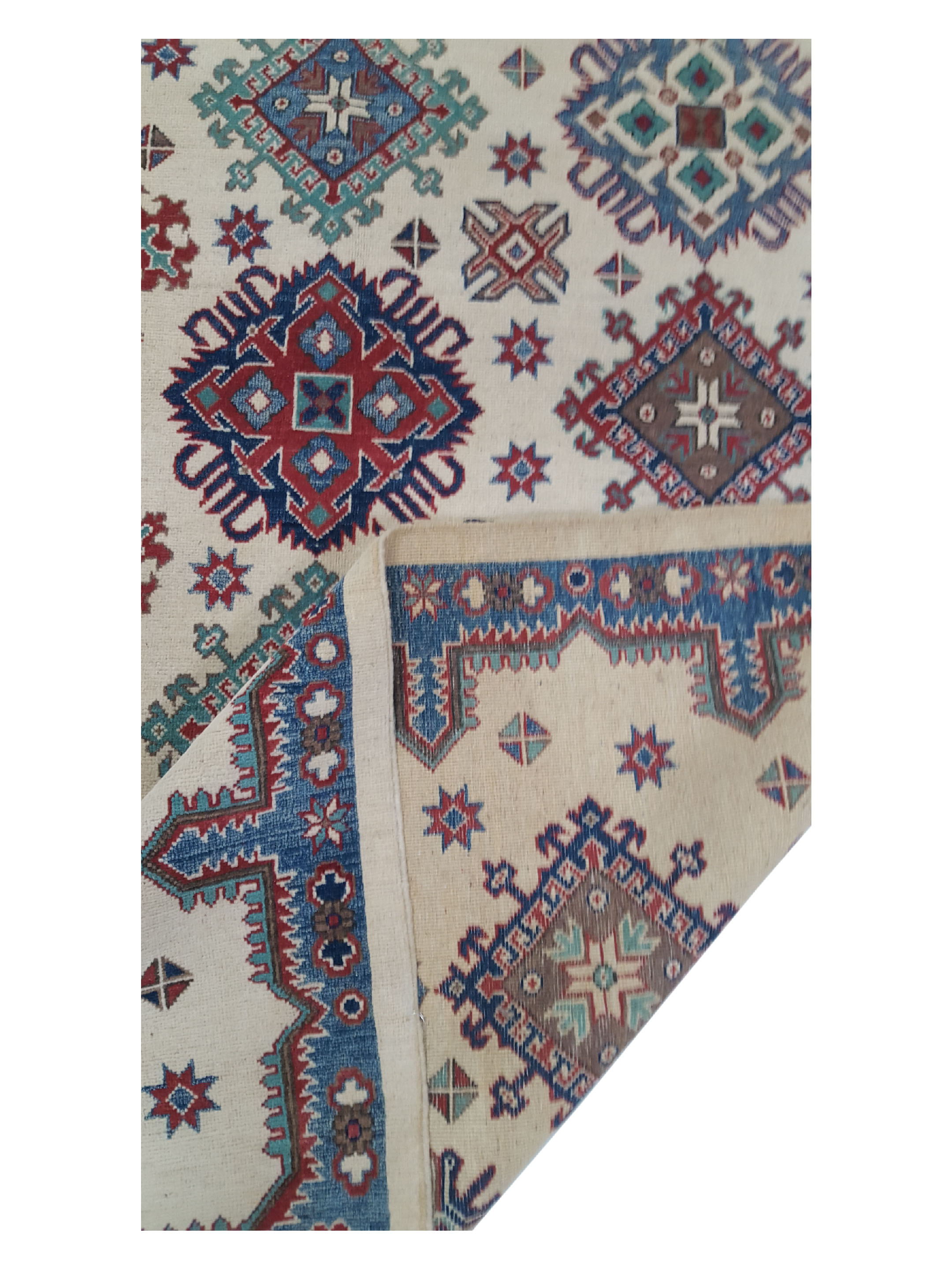 Kazak Hand Knotted Ivory 9x12 - Image 3 of 6