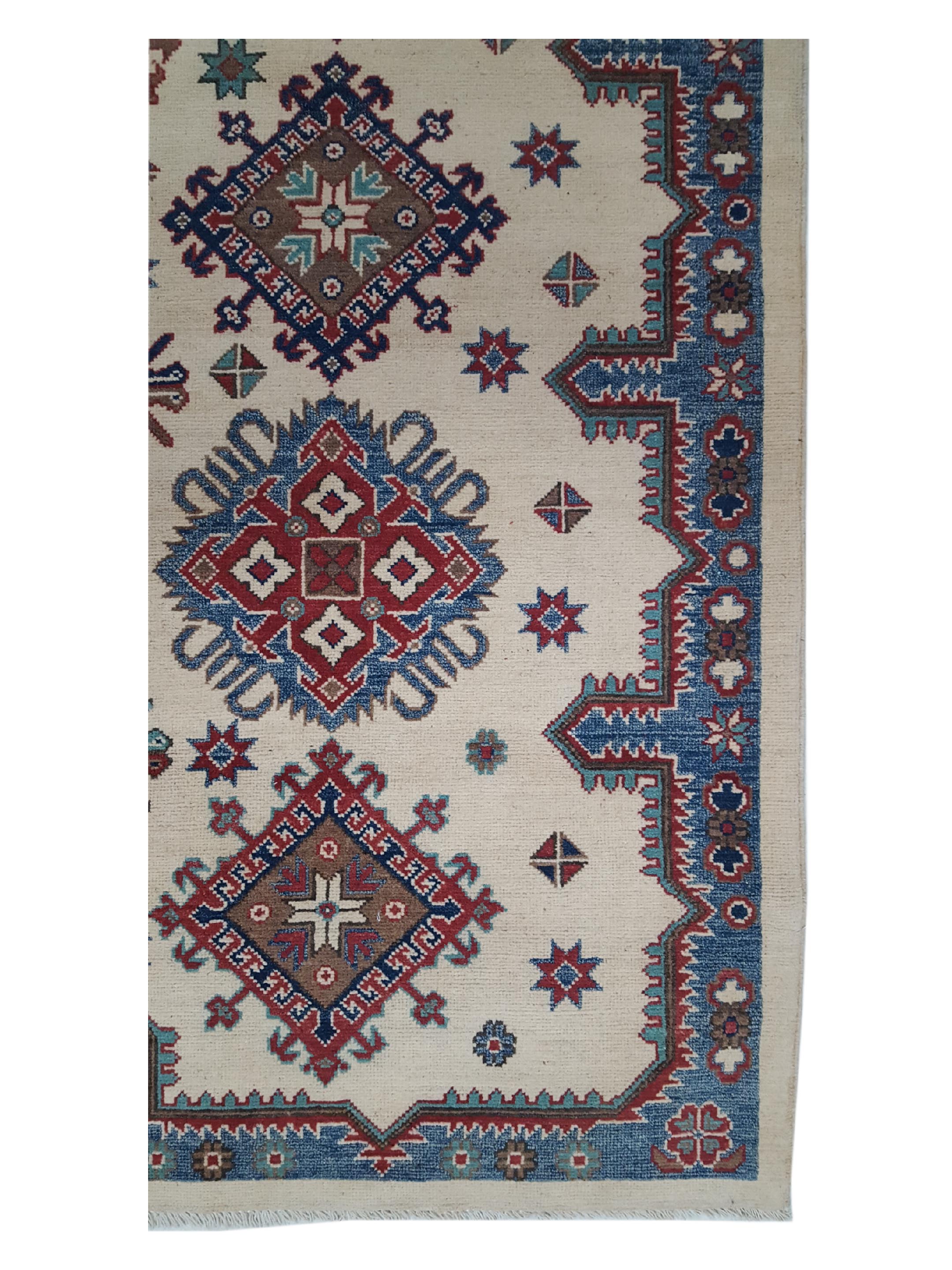 Kazak Hand Knotted Ivory 9x12 - Image 4 of 6