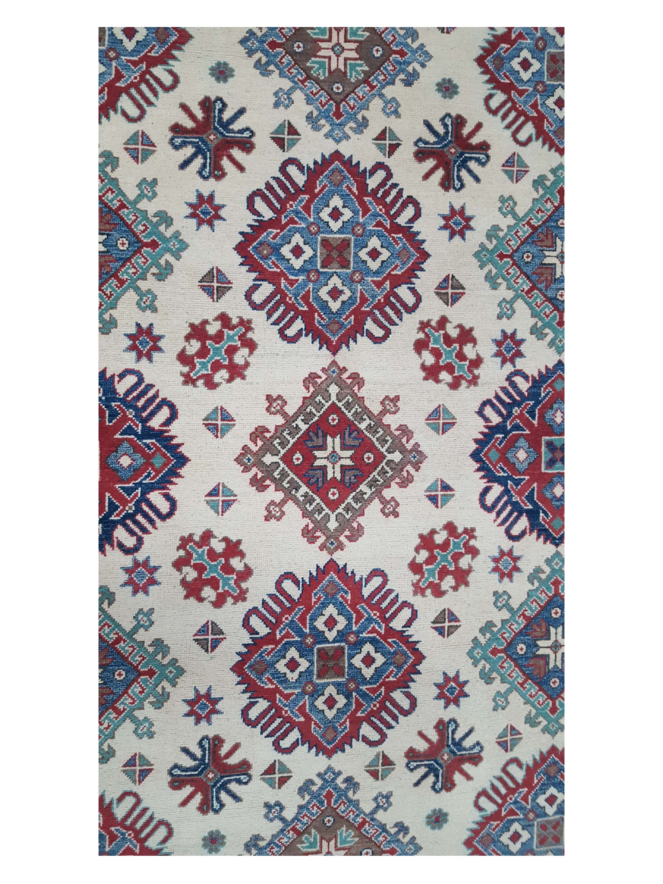 Kazak Hand Knotted Ivory 9x12 - Image 5 of 6