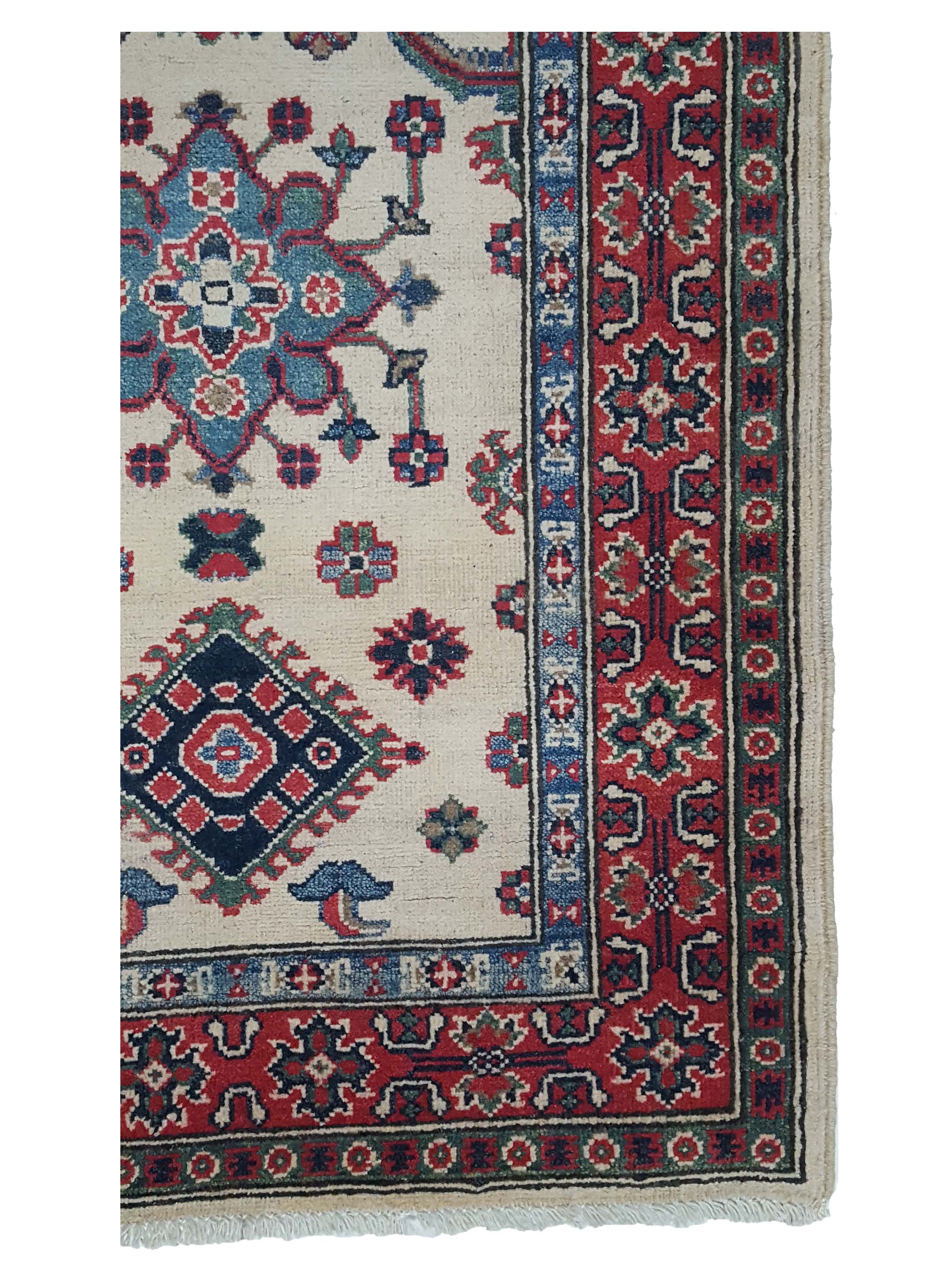 Kazak Hand Knotted Ivory 3x10 - Image 4 of 6