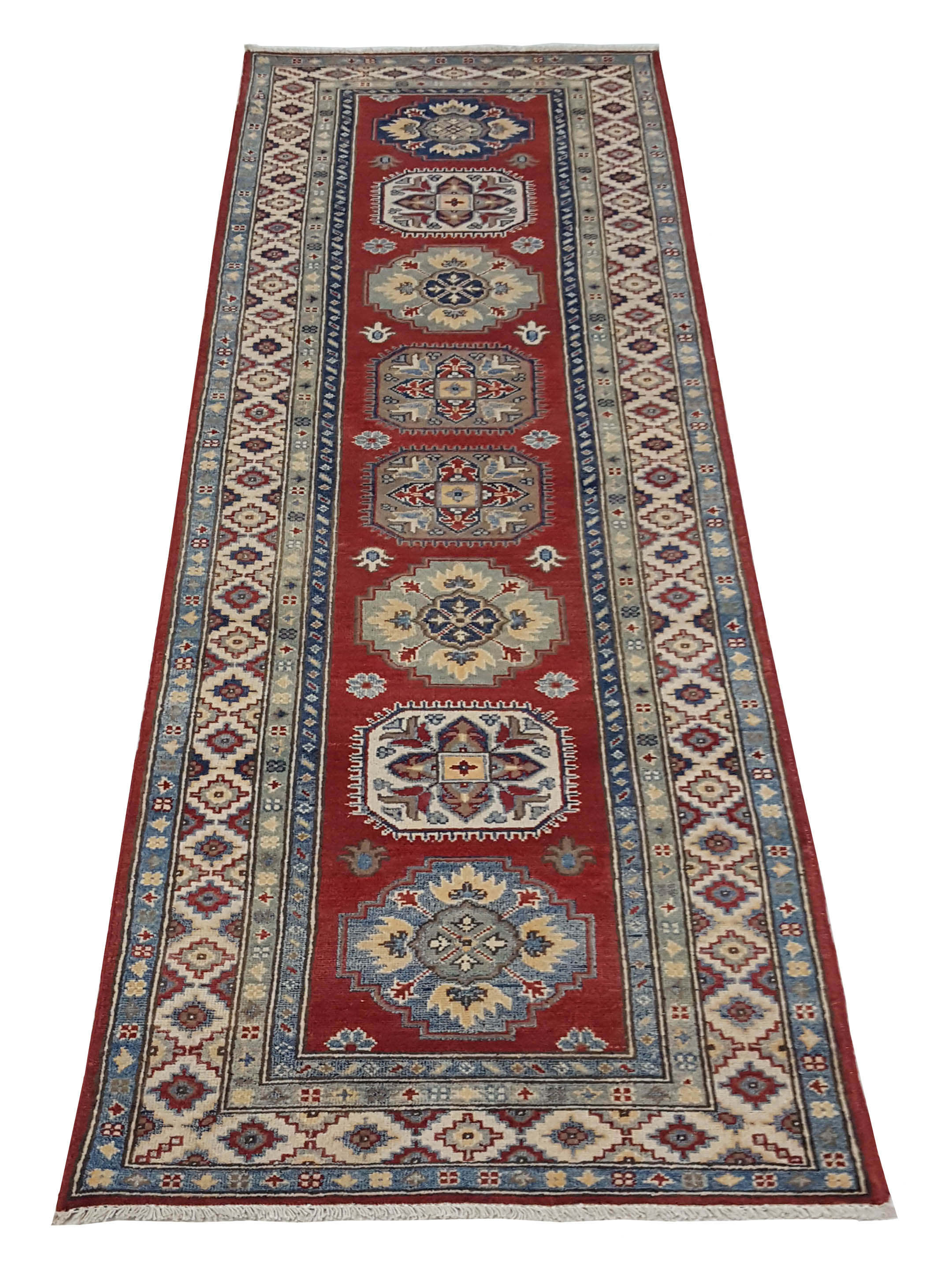 Kazak Hand Knotted Red 3x10 - Image 2 of 6