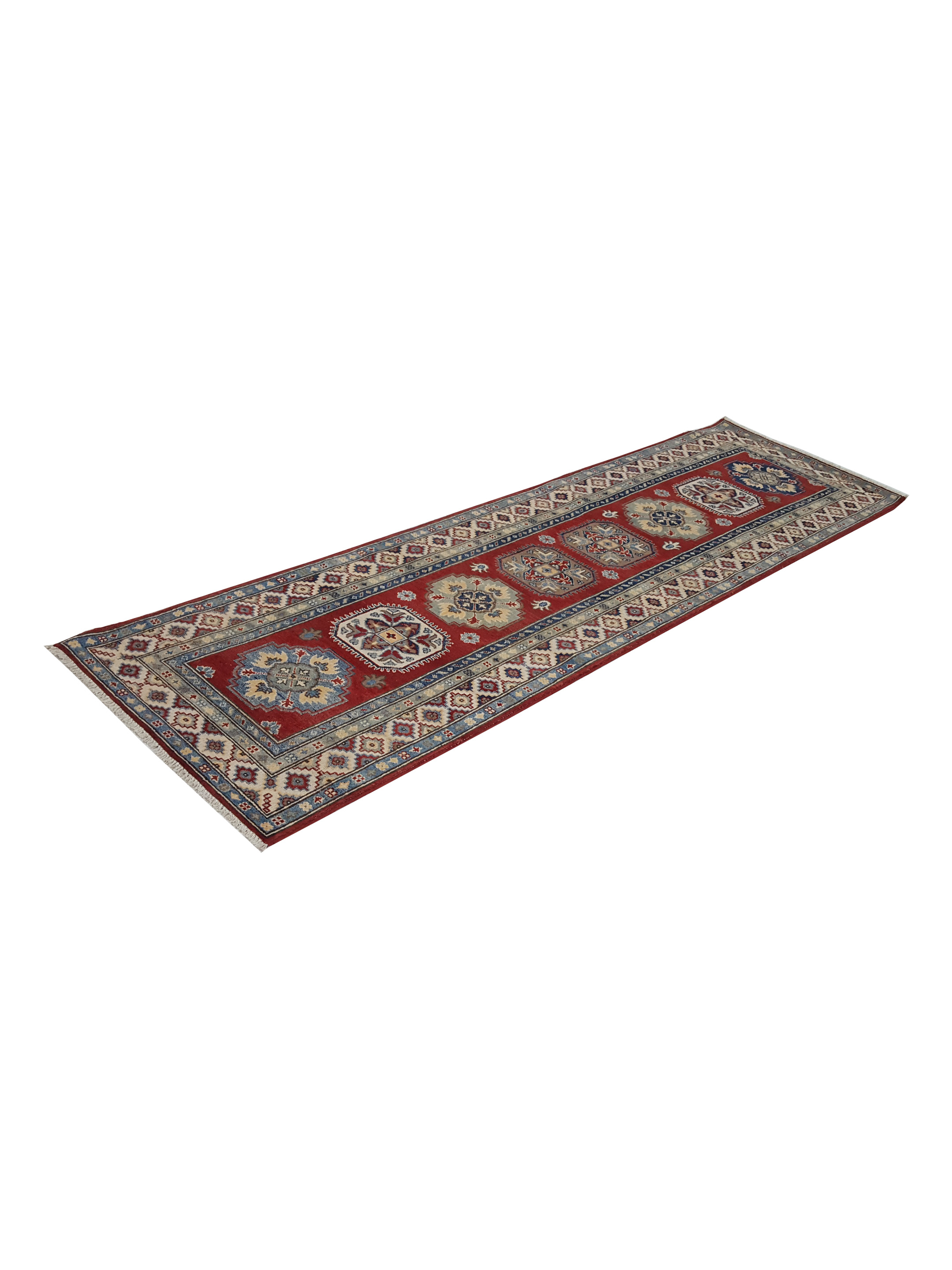 Kazak Hand Knotted Red 3x10 - Image 6 of 6