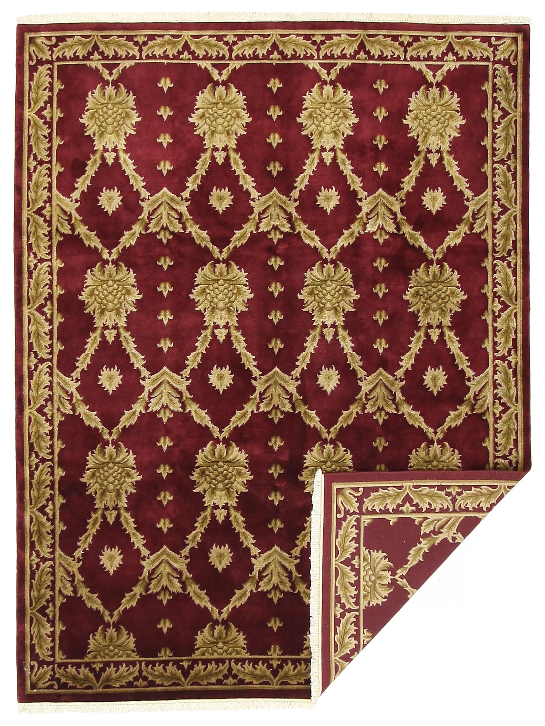 Gouri Ganga Hand Knotted Burgundy 8x10 - Image 4 of 4
