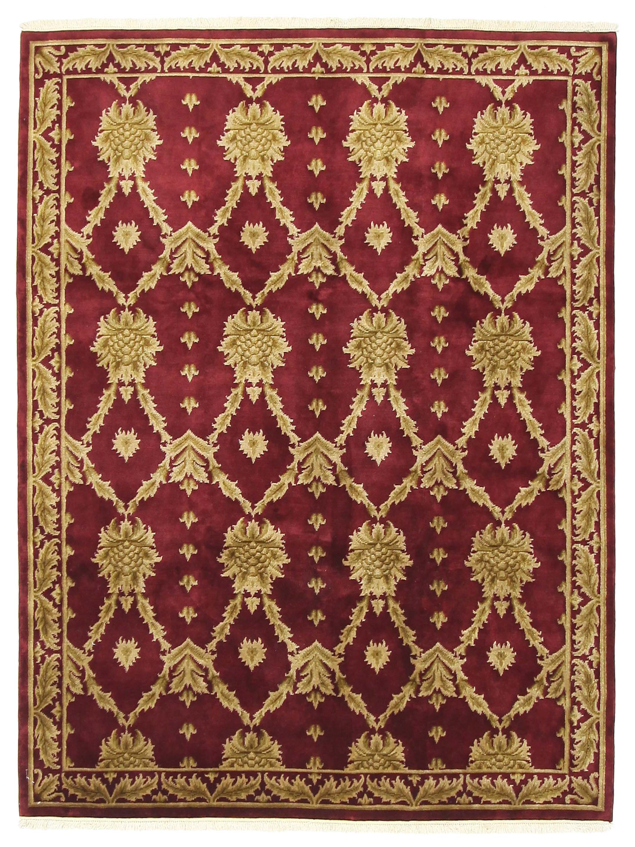 Gouri Ganga Hand Knotted Burgundy 8x10