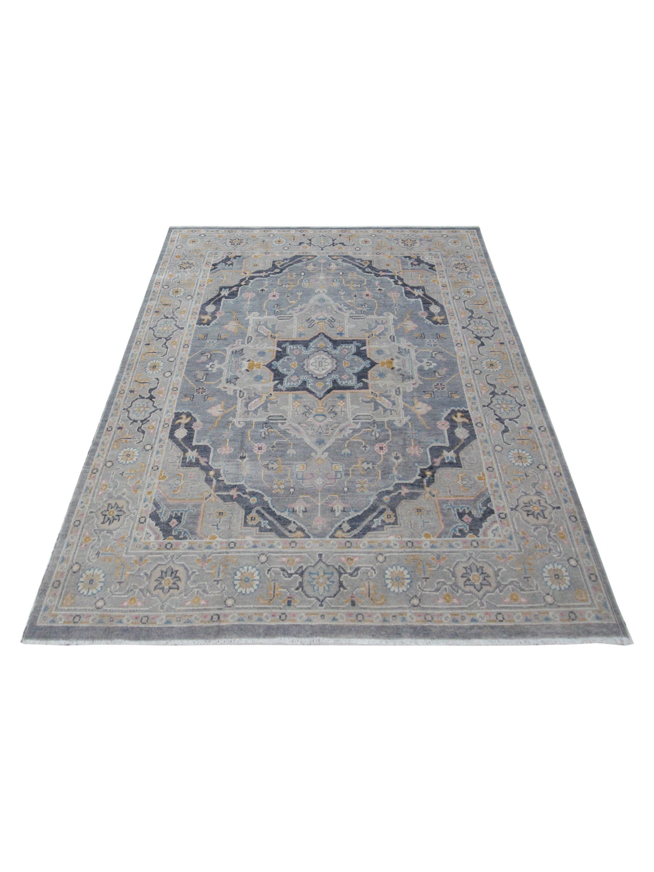 Ushak Hand Knotted Grey 8x10 - Image 2 of 5