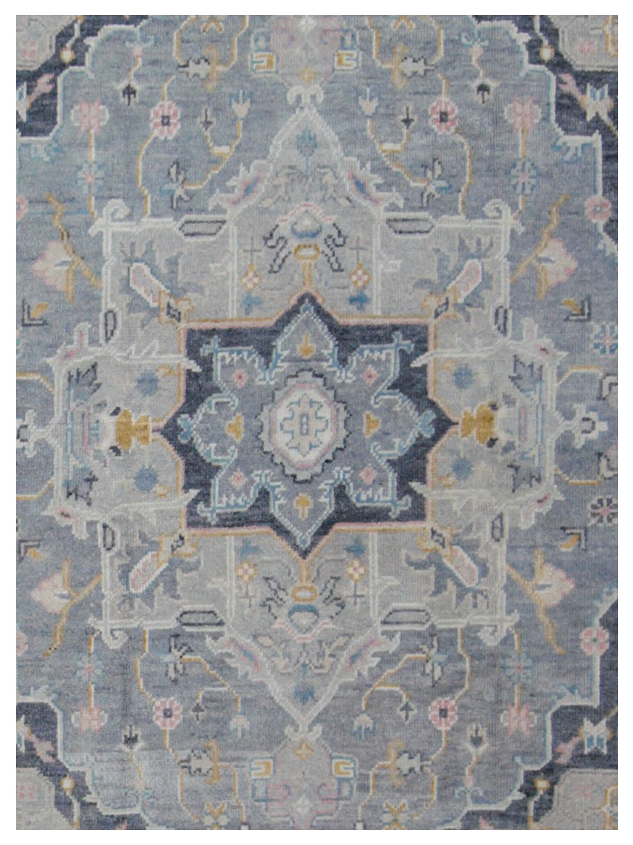 Ushak Hand Knotted Grey 8x10 - Image 3 of 5