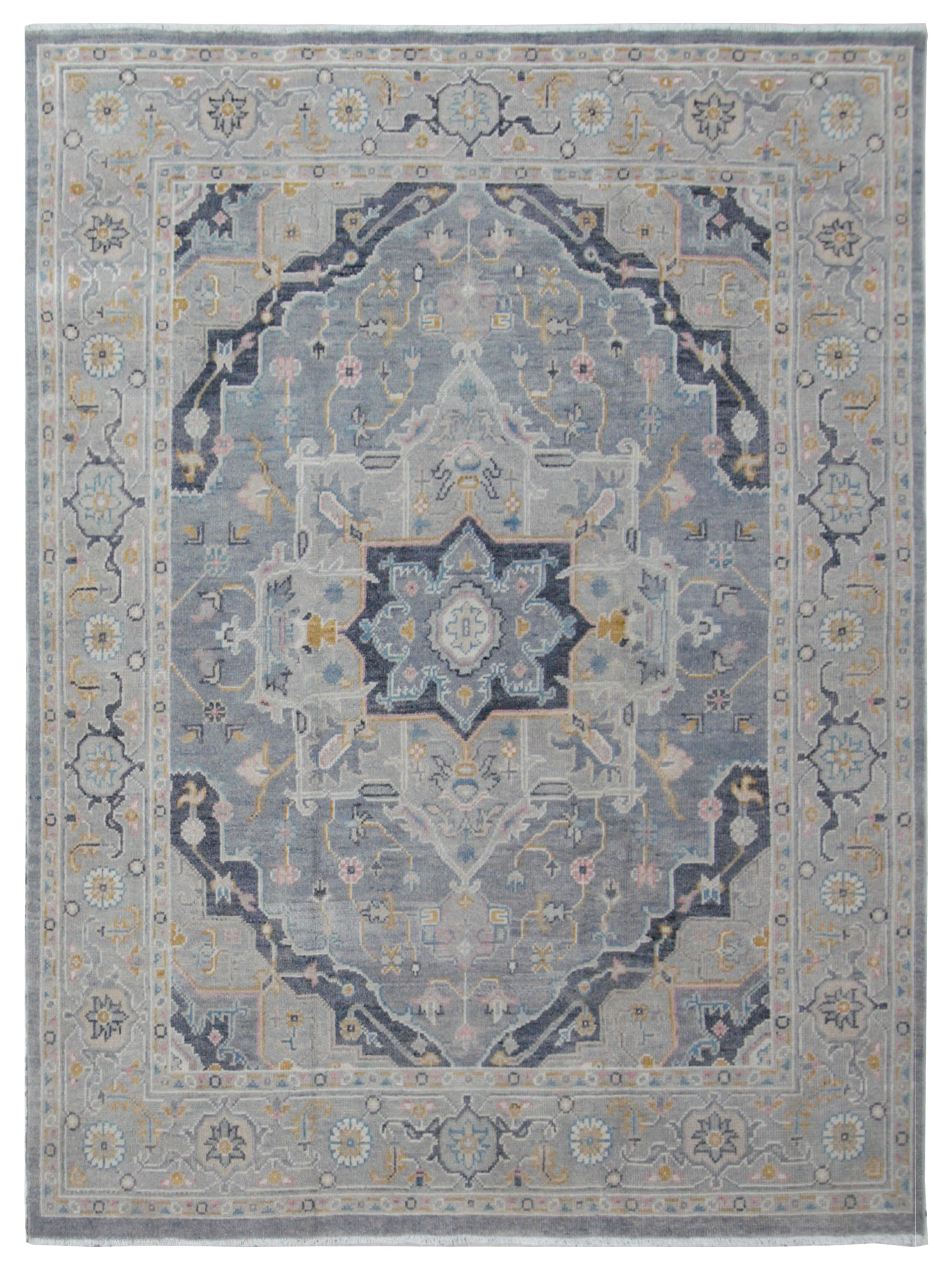 Ushak Hand Knotted Grey 8x10
