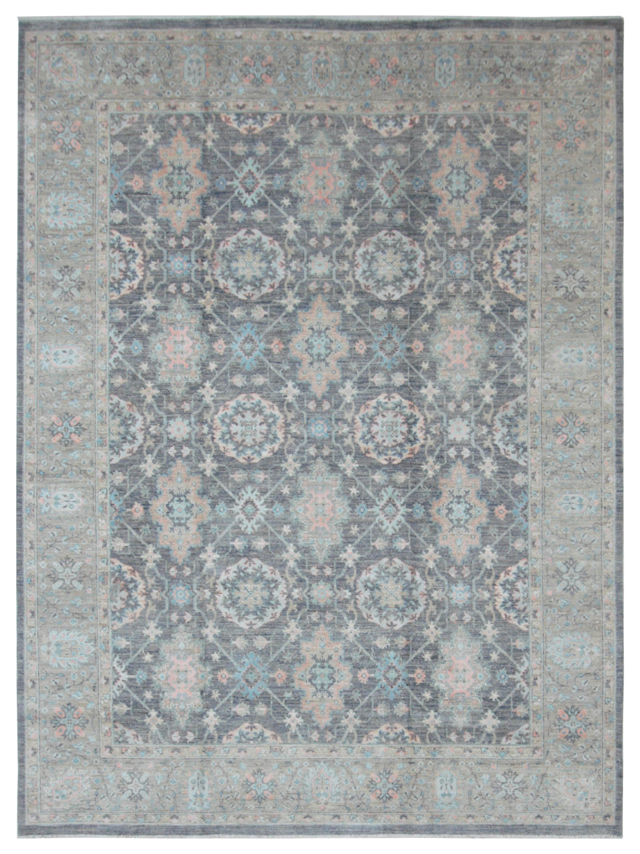 Ziegler Silk Route Hand Knotted Grey 9x12