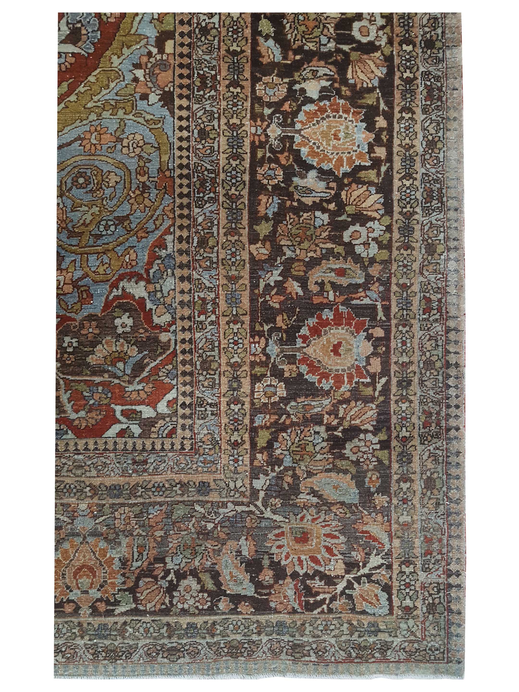 Antique Tabriz Rust 12x21 - Image 4 of 5