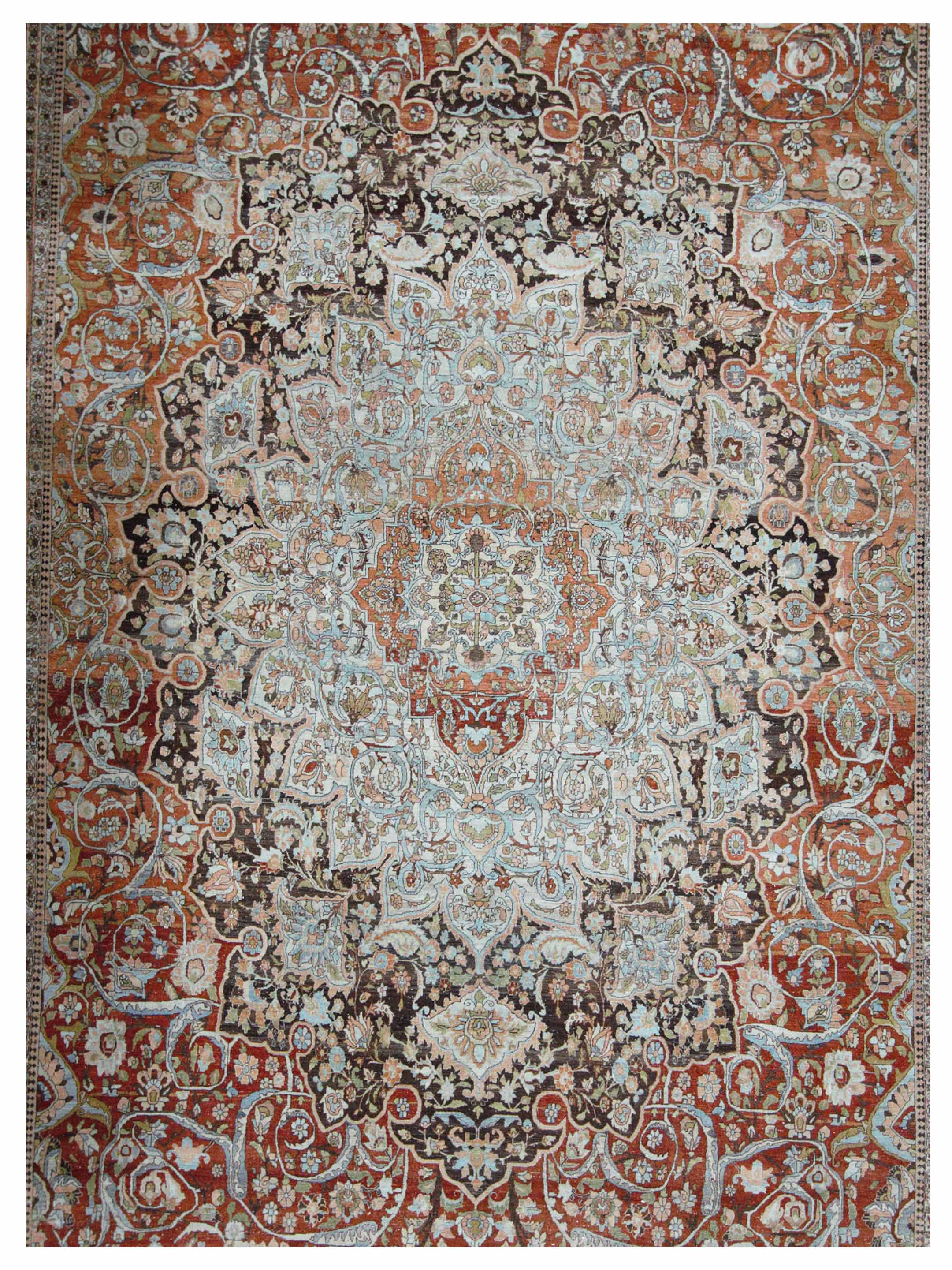 Antique Tabriz Rust 12x21