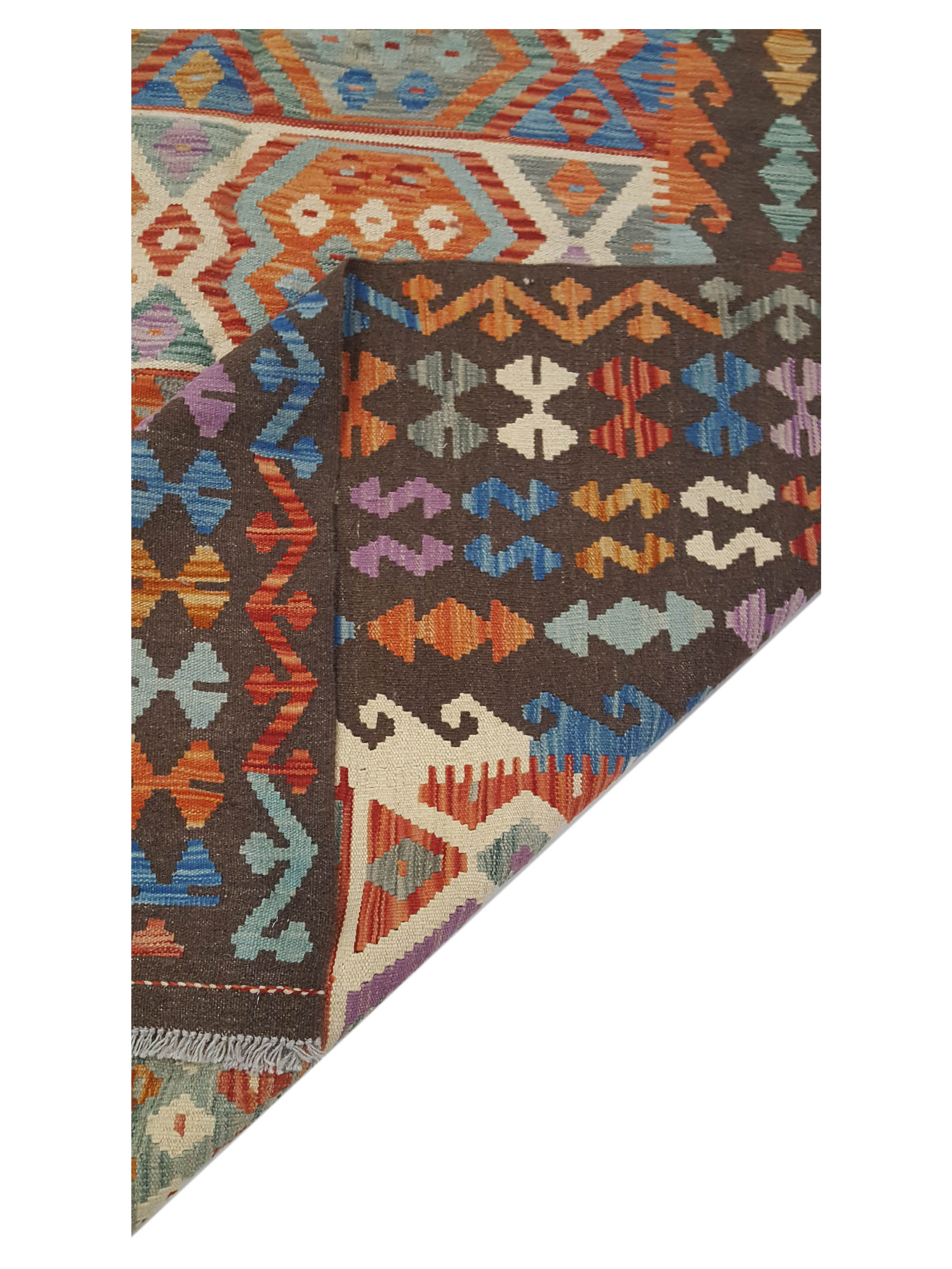 Kilim Hand Woven Multi 9x12 - Image 3 of 6